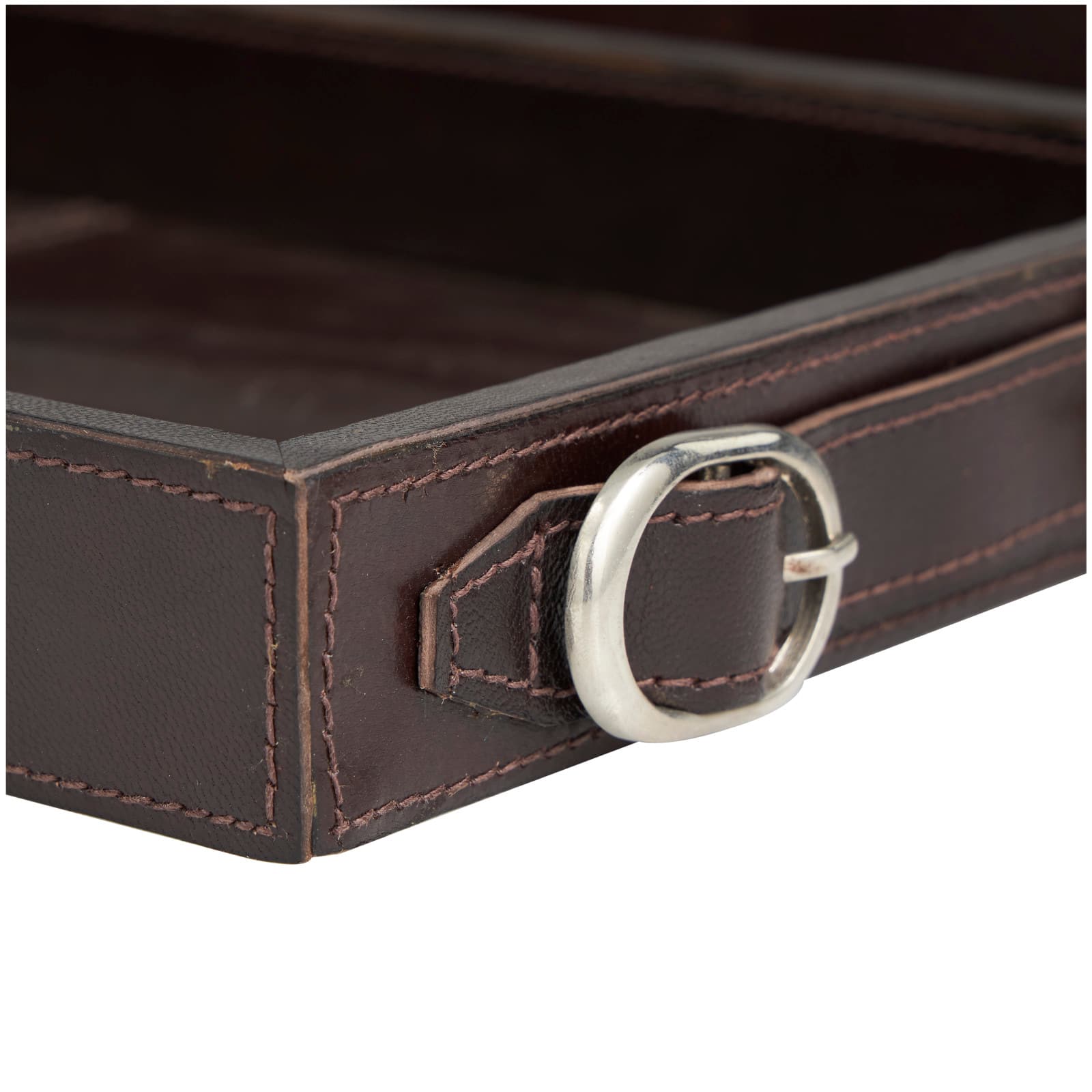 Leather Nesting Tray with Buckle Handles Décor Set