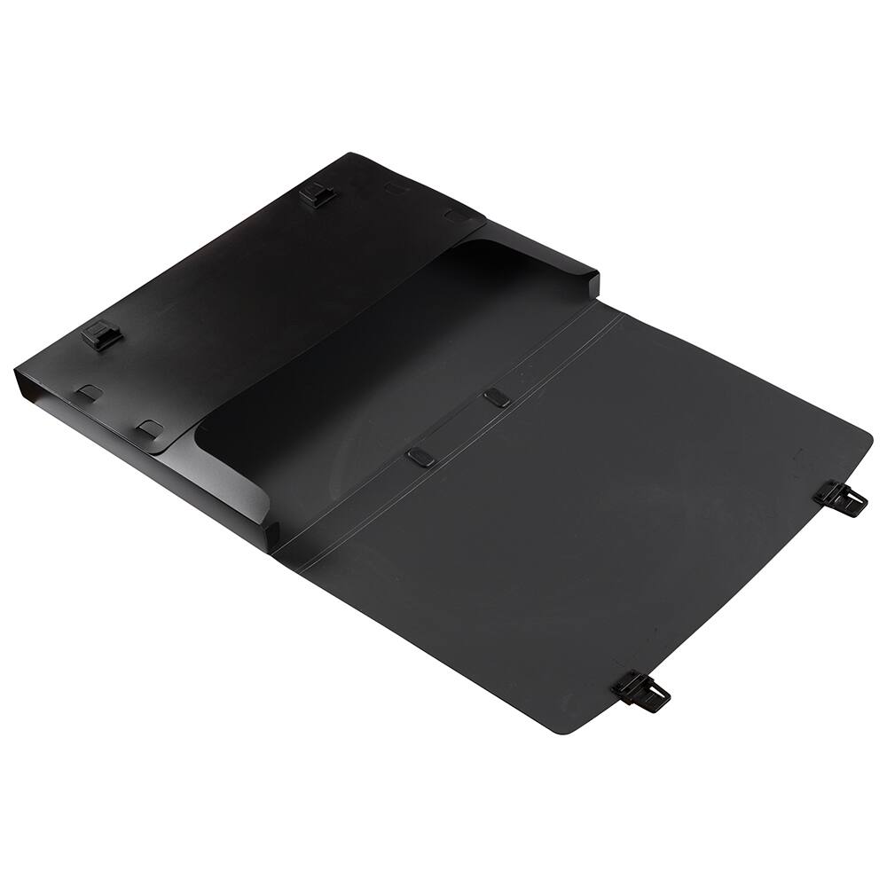 JAM Paper Black Plastic Portfolio File Carry Case with Handles