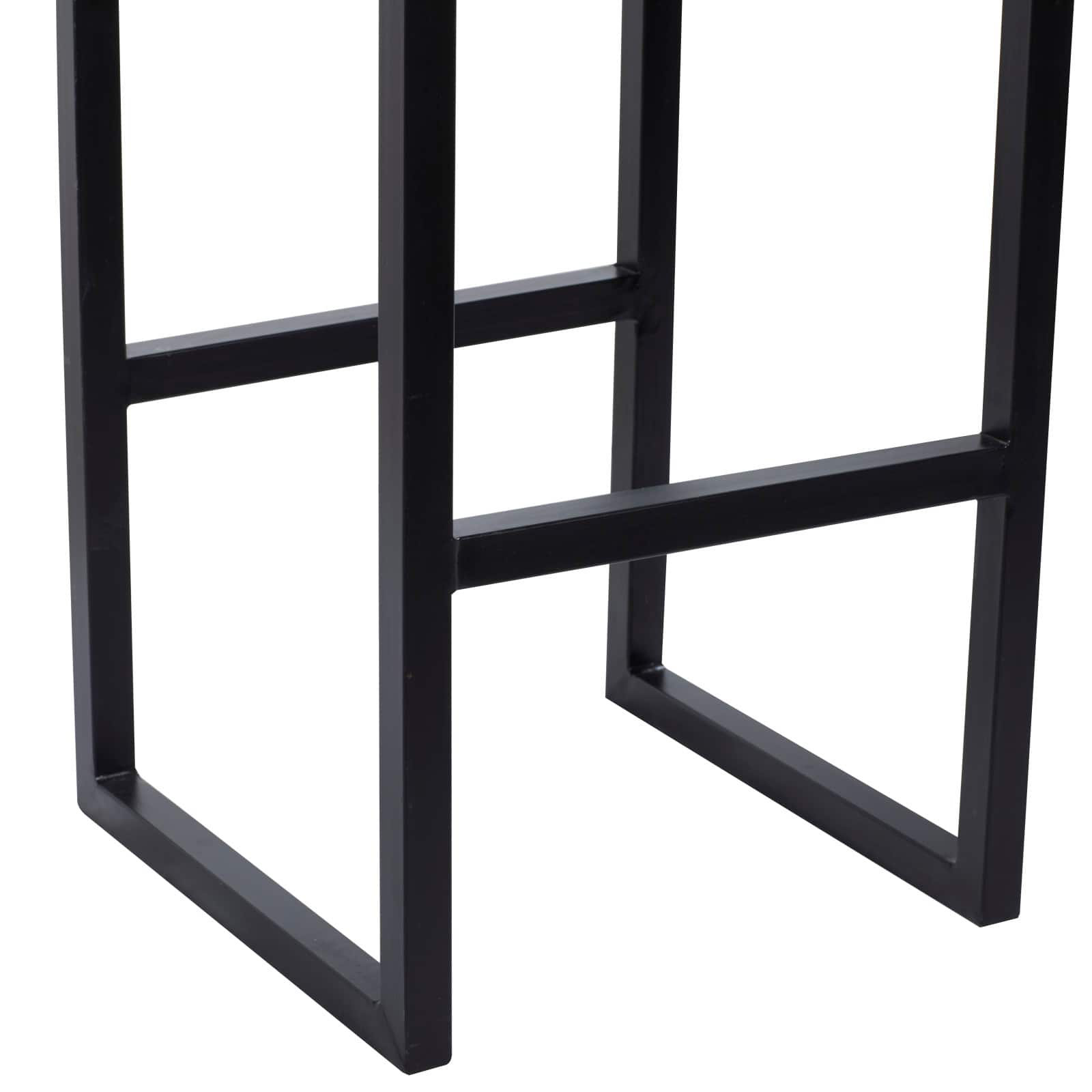 Brown Iron Industrial Stool, 29" x 14" x 14"