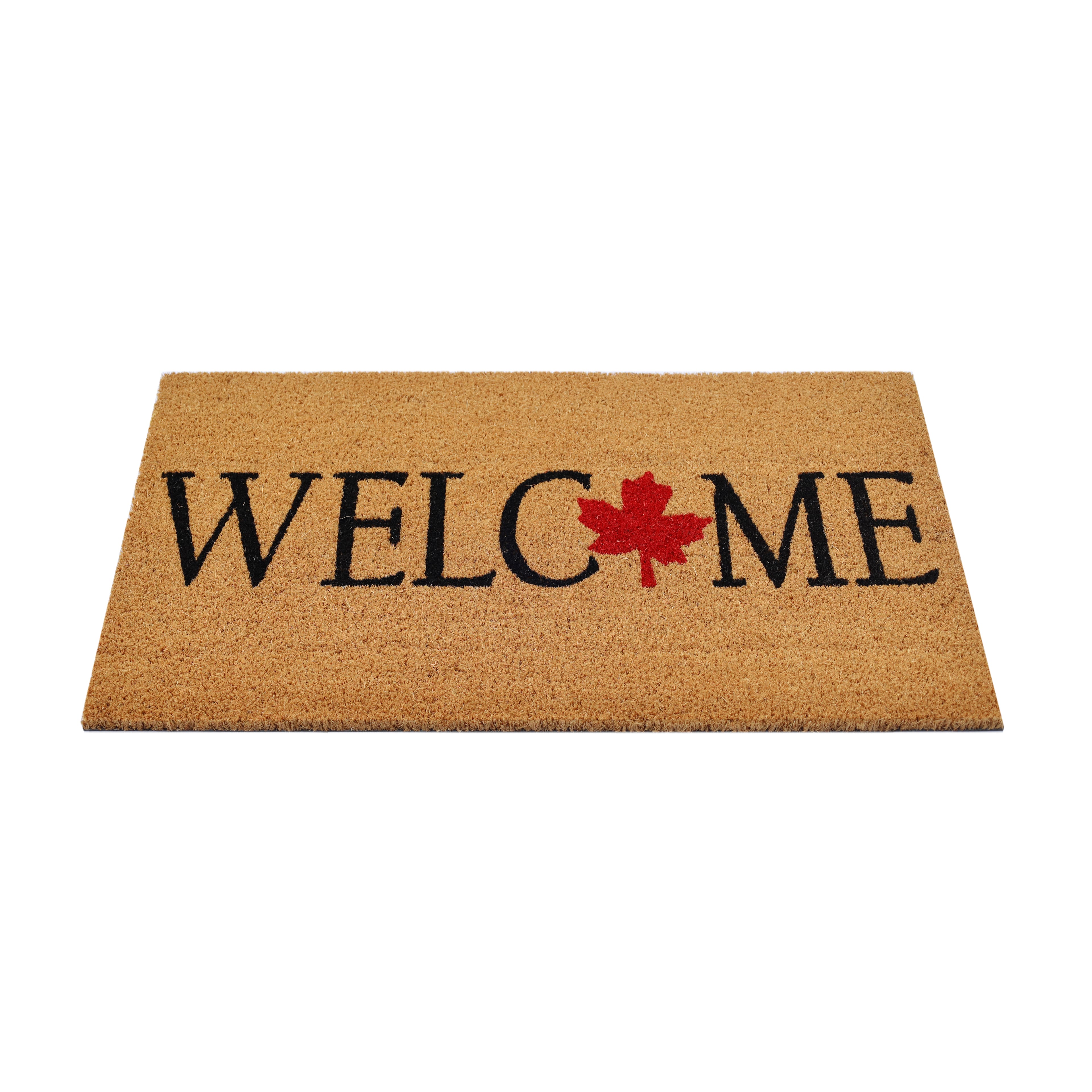 28.75" Brown Welcome Maple Leaf Doormat by Celebrate It™