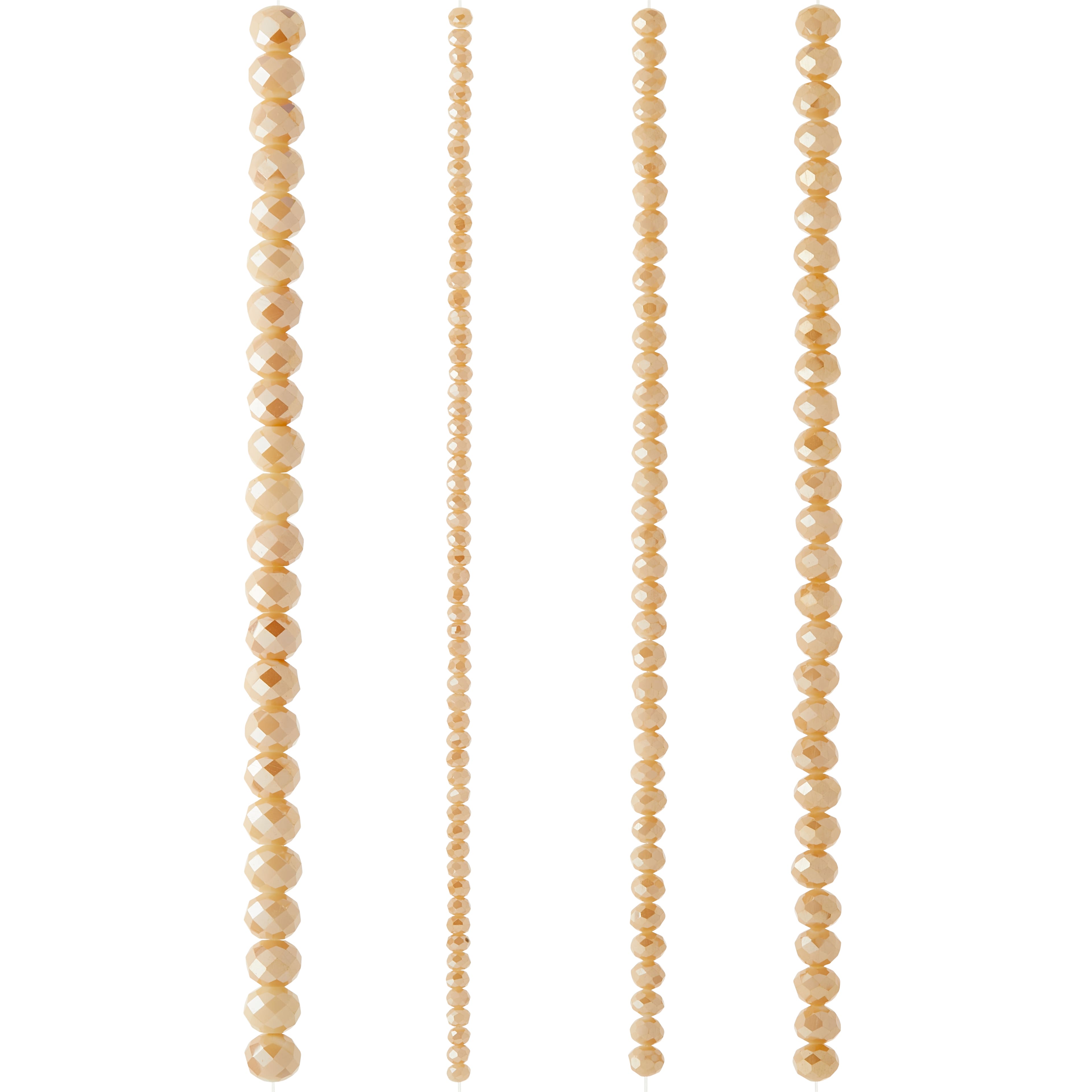 12 Packs: 4 ct. (48 total) Champagne Faceted Glass Round Beads by Bead Landing™