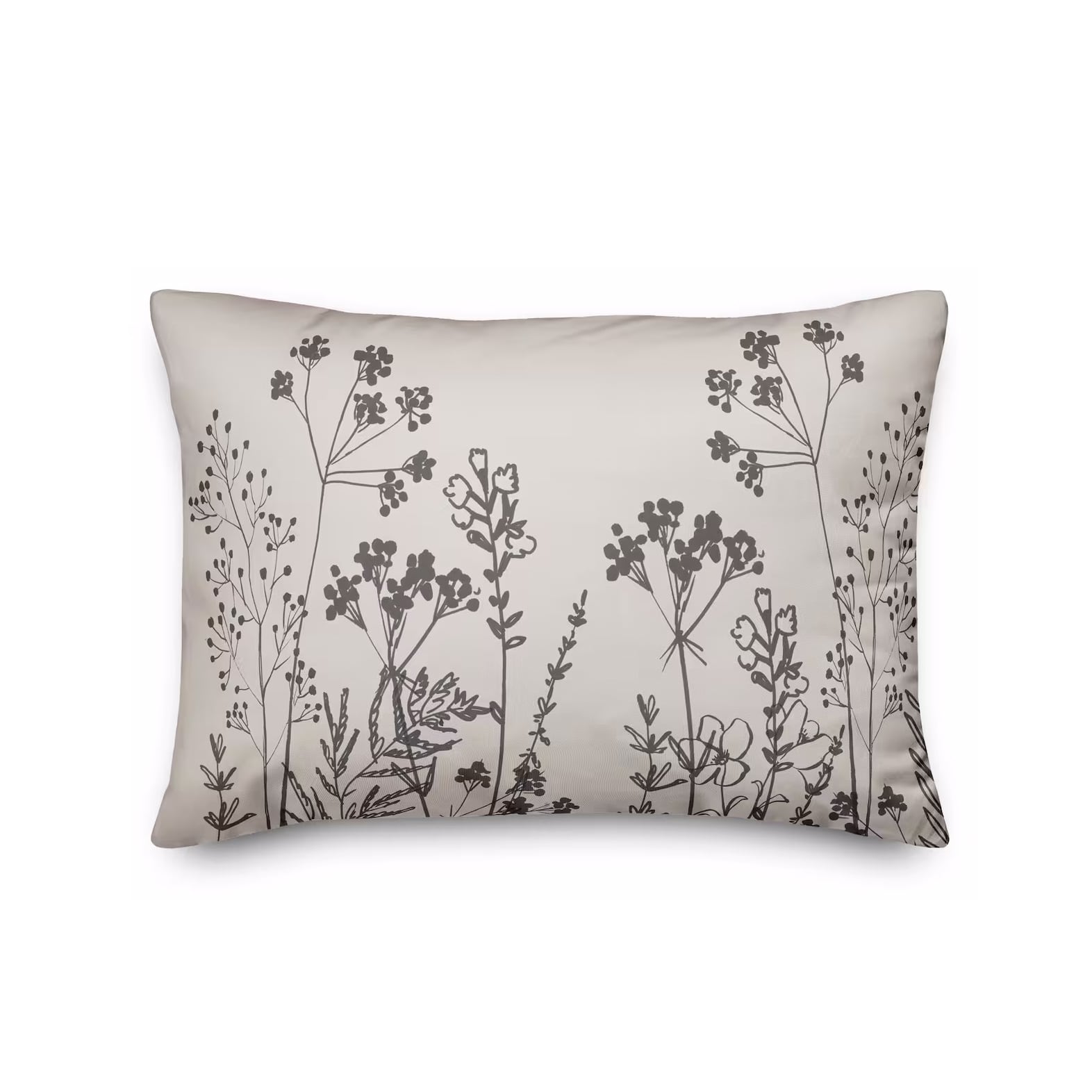 Sketched Florals 14" x 20" Throw Pillow