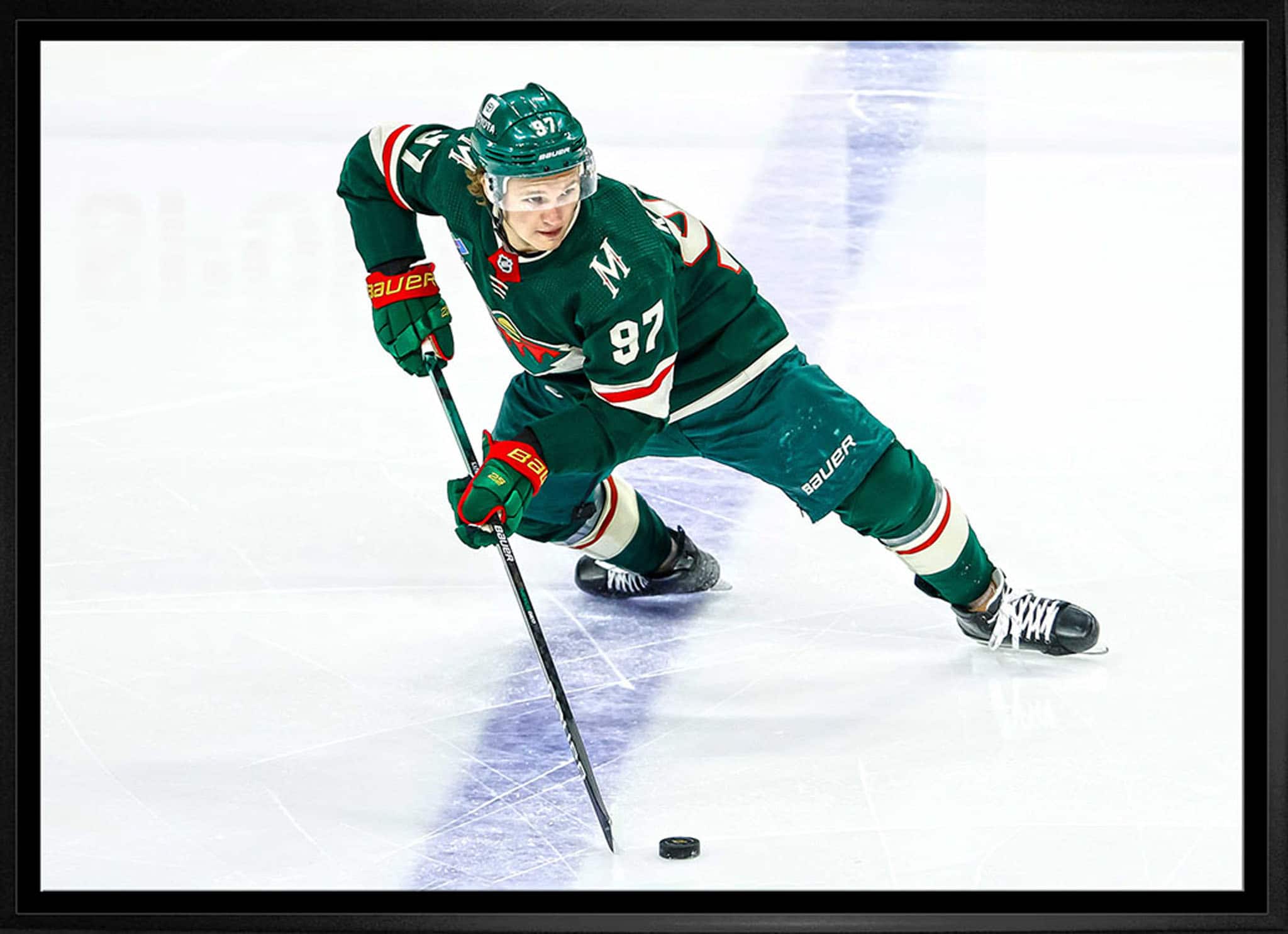 Kirill Kaprizov 20" x 29" Framed Canvas Wild Skating-H 31.5" x 22.5"