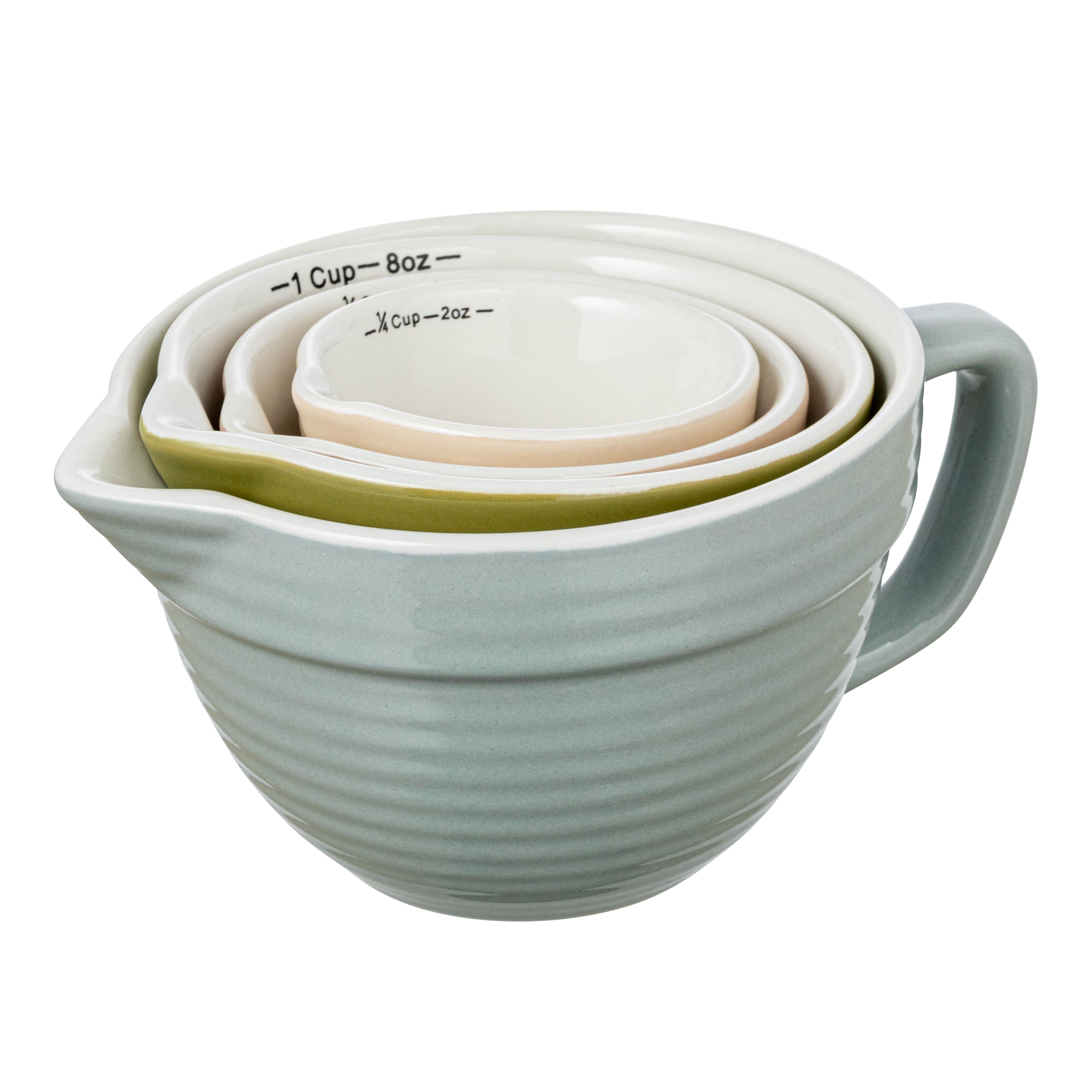 Hello Honey® Multicolor Stoneware Batter Bowl Measuring Cups, 4ct.