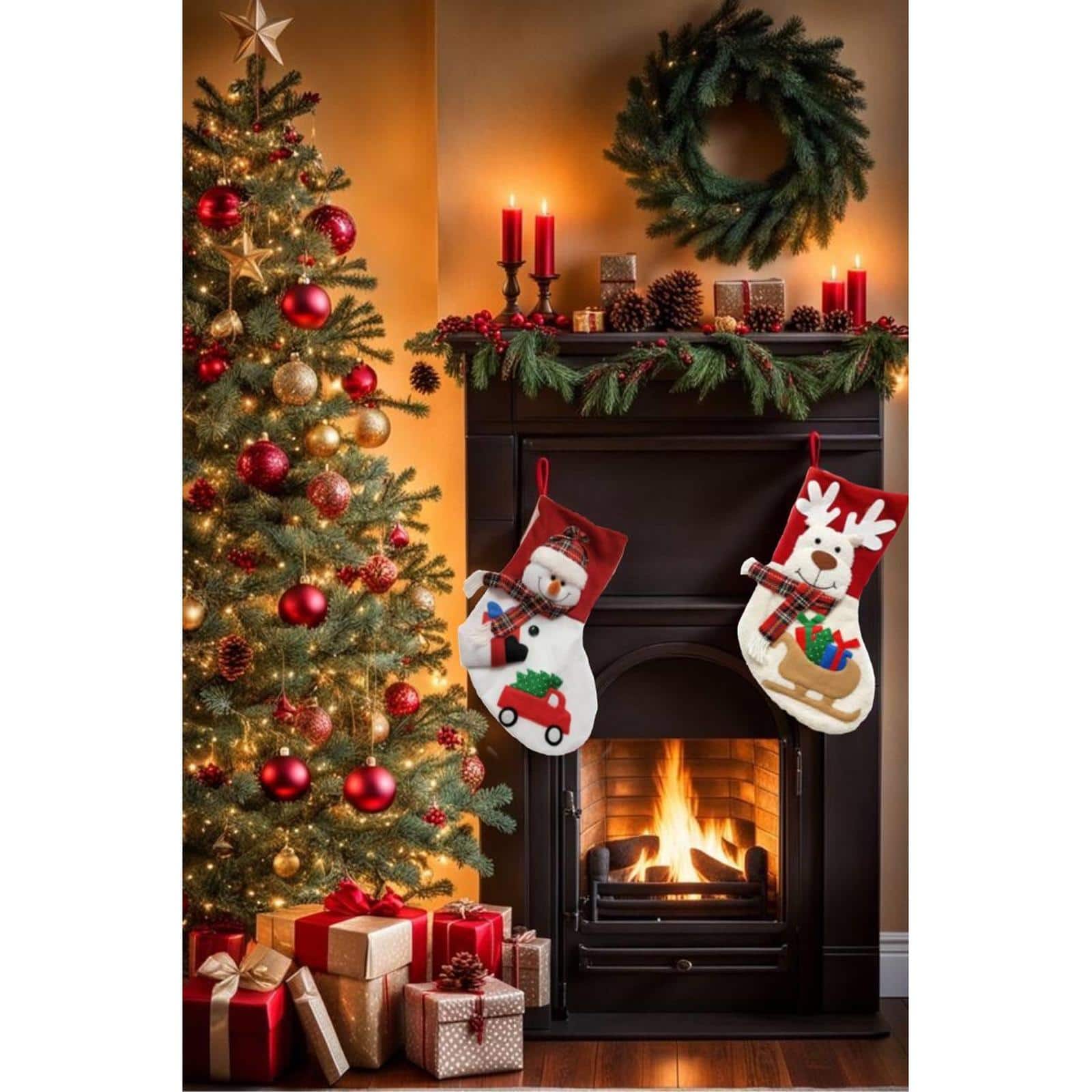 Wizardi Christmas Deer Stocking 