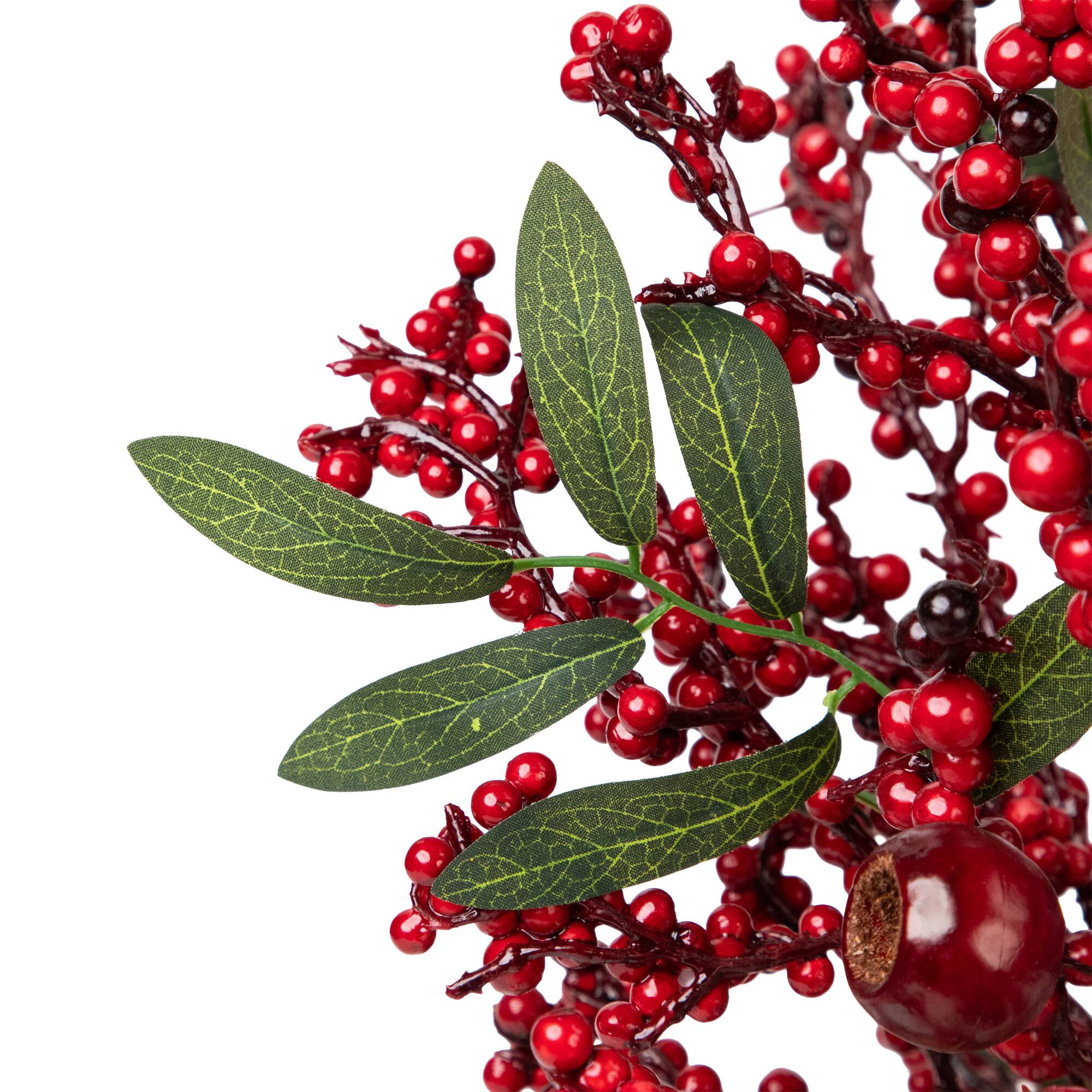 Northlight 24" Unlit Berry, Apple & Pinecone Artificial Christmas Tree in Burlap Base