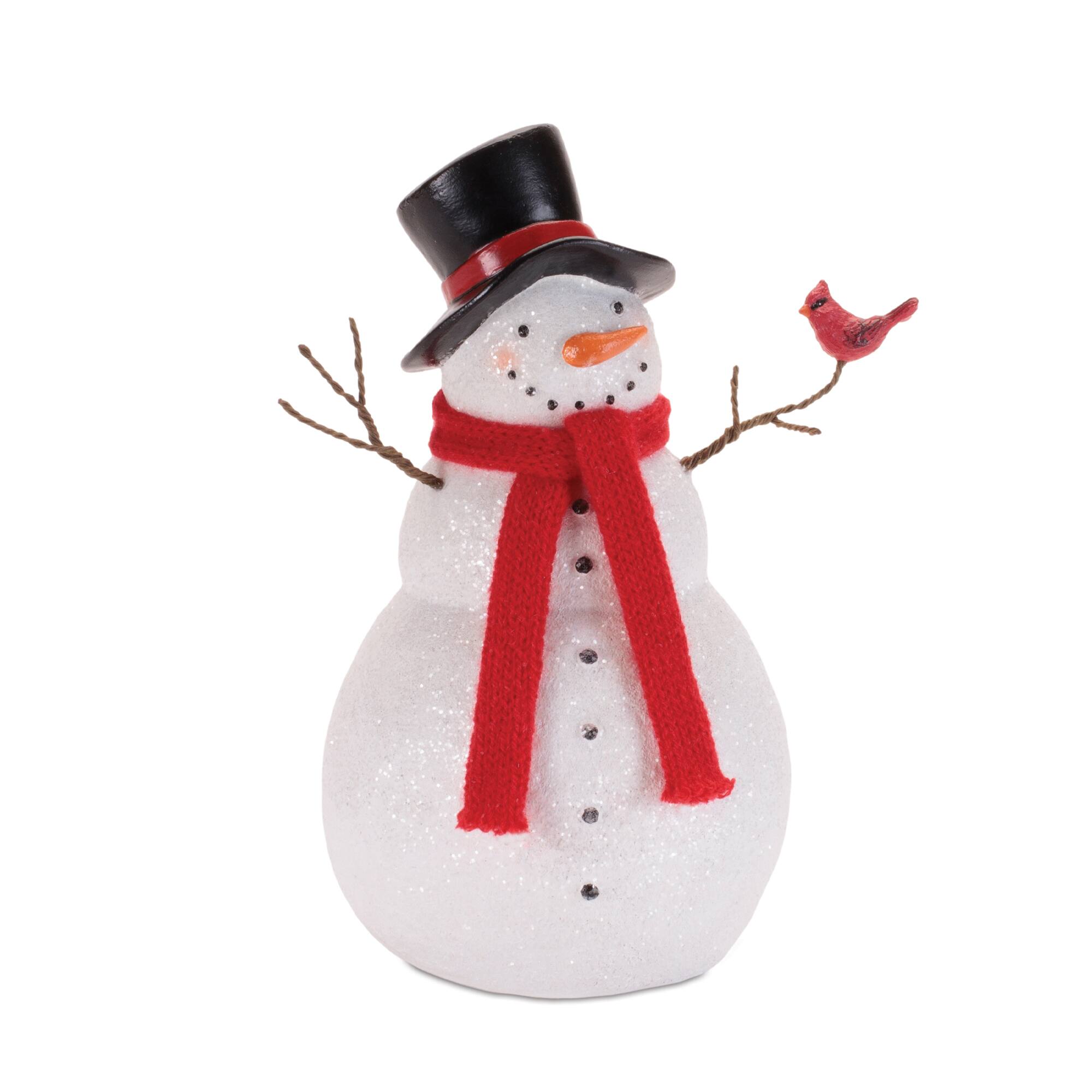Melrose Holiday Snowman with Scarf & Cardinal Birds Set