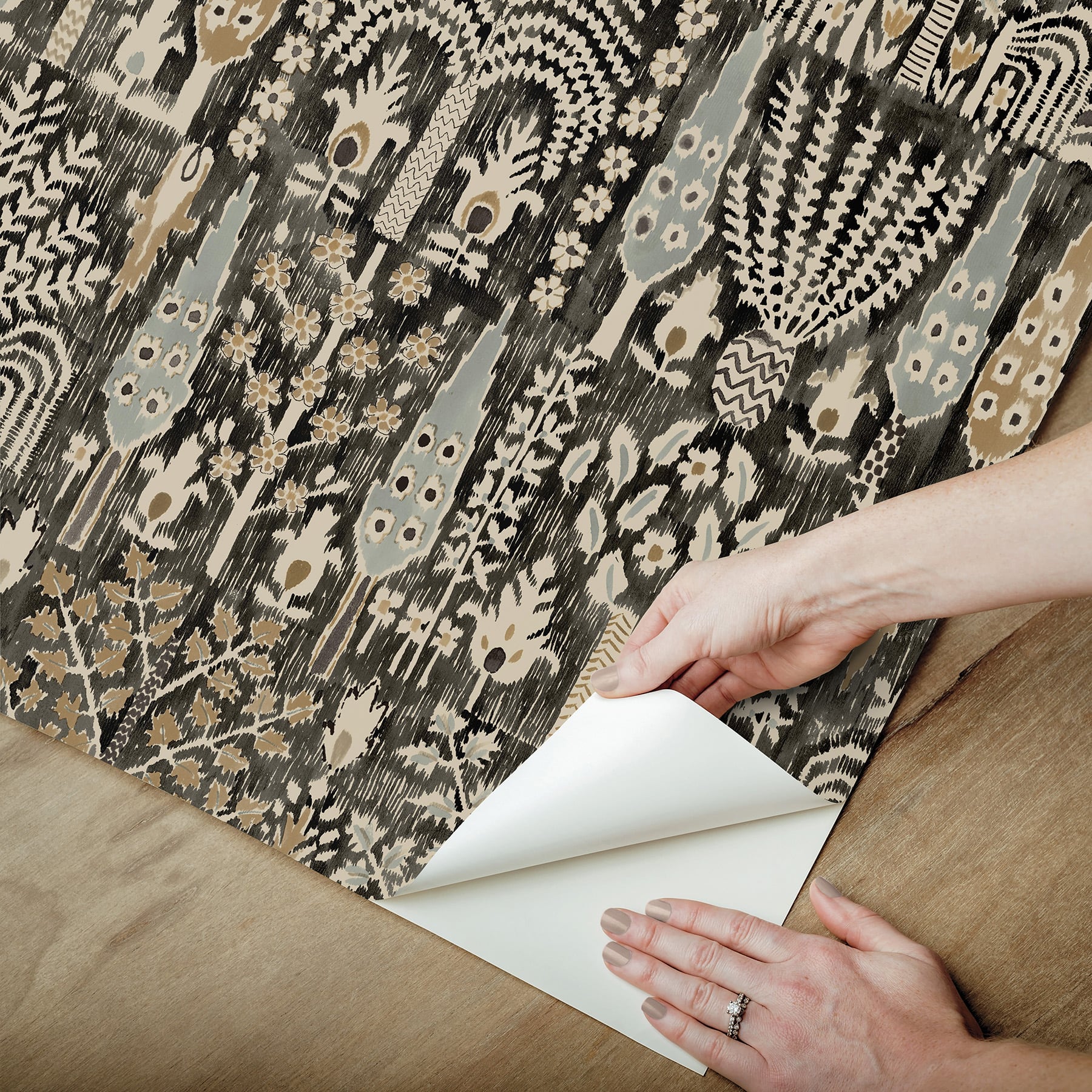 RoomMates Black Persian Ikat Peel & Stick Wallpaper