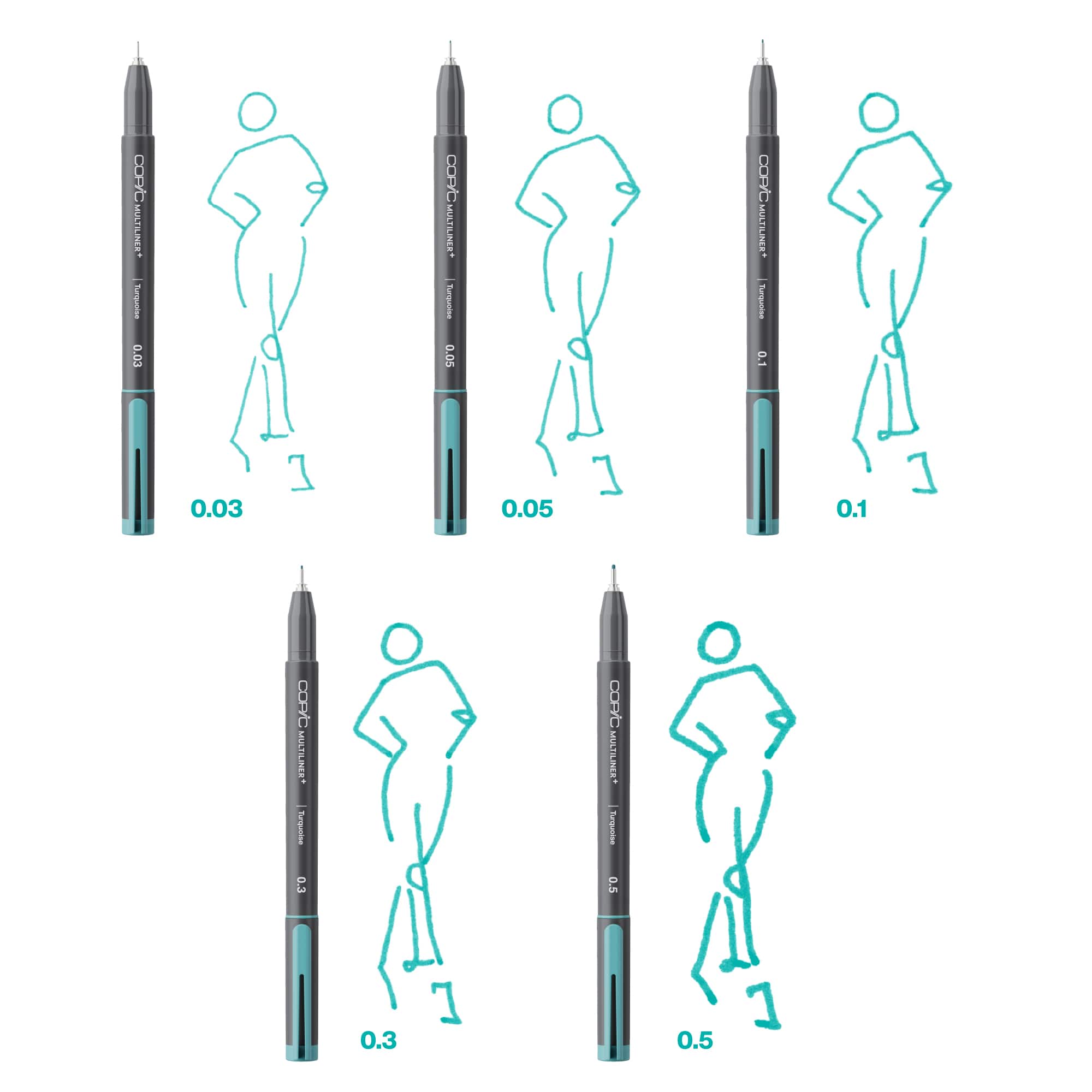 Copic® Multiliner+ Turquoise Pen Set