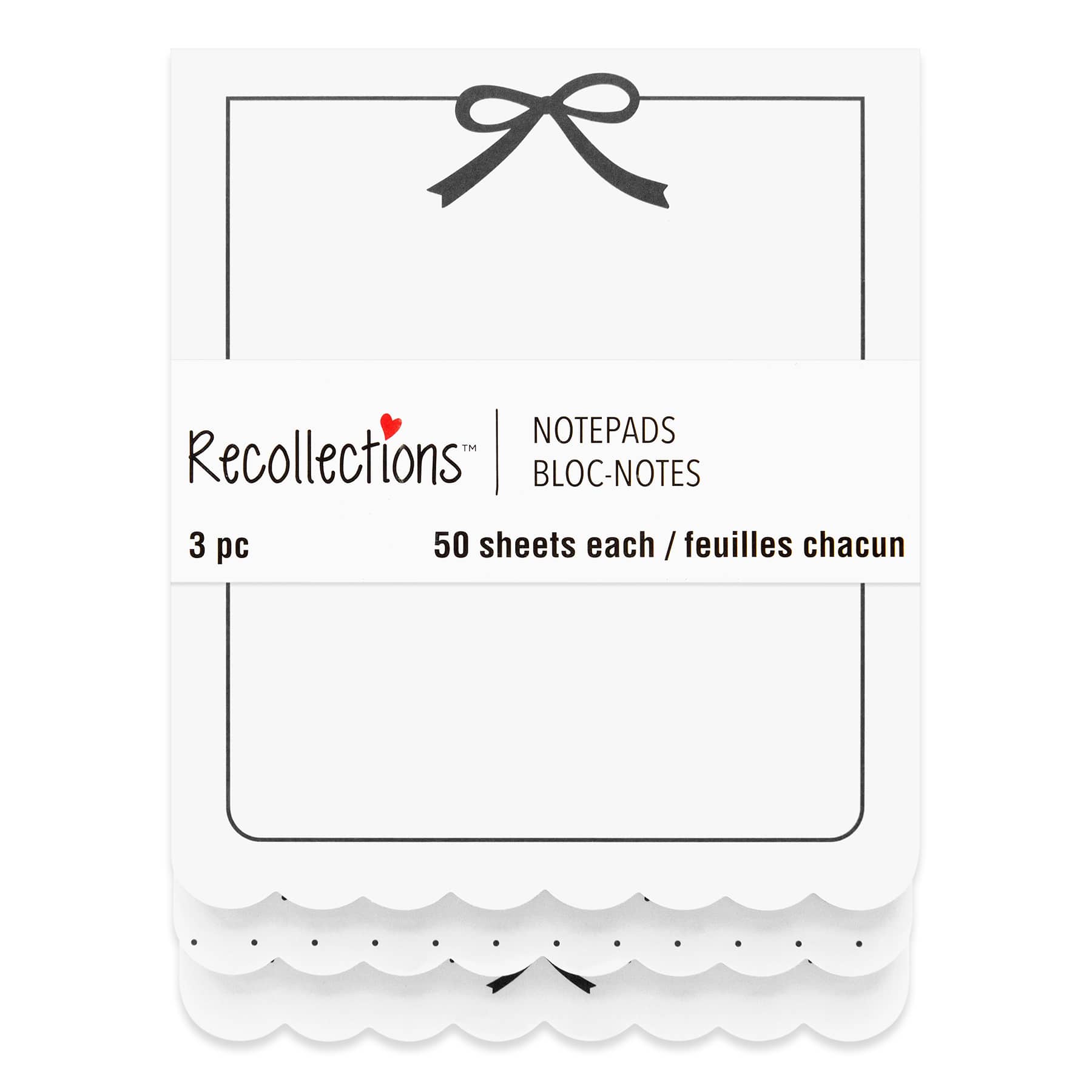 5" Black Bows List Notepads, 3ct. by Recollections™