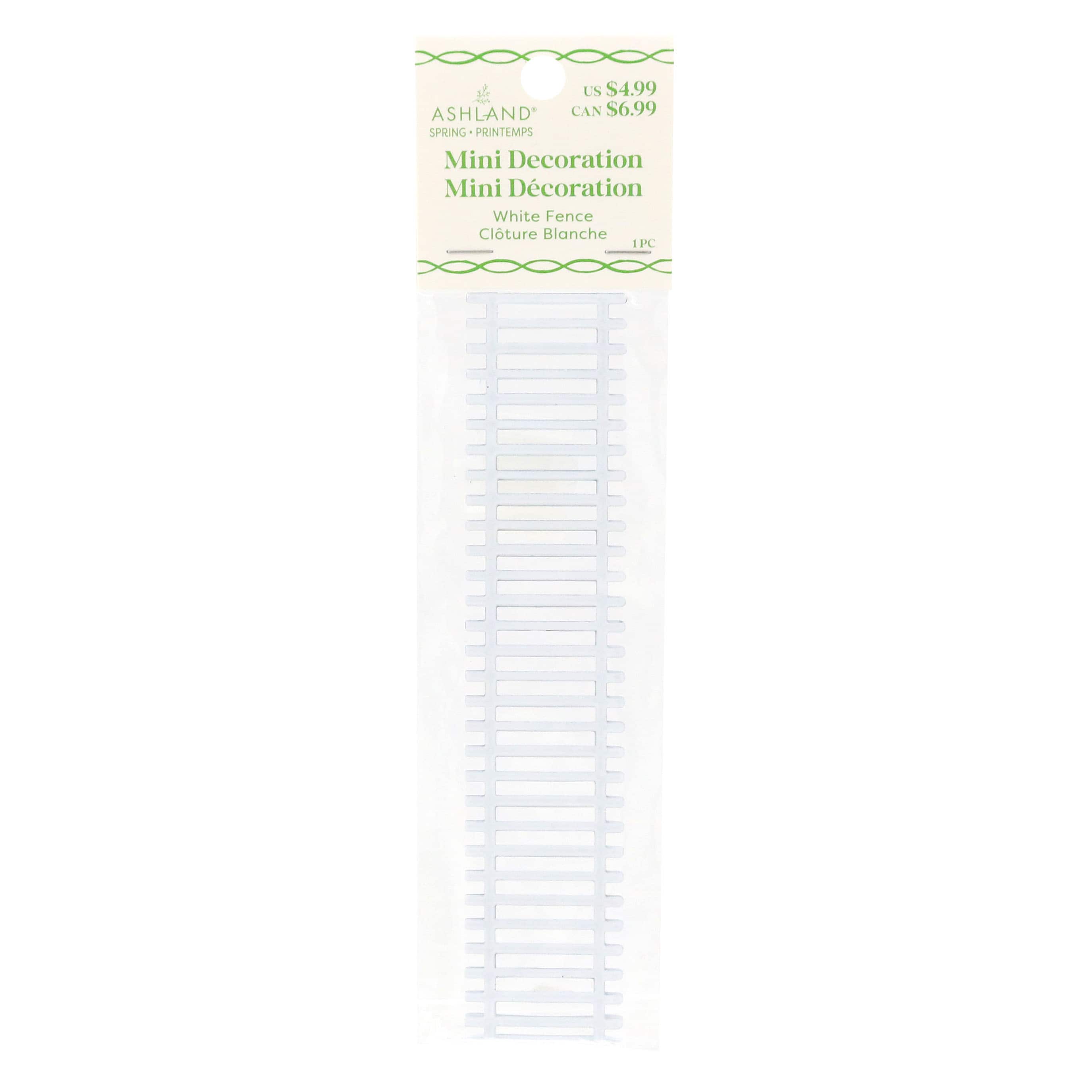 Mini White Metal Fence Decoration by Ashland®