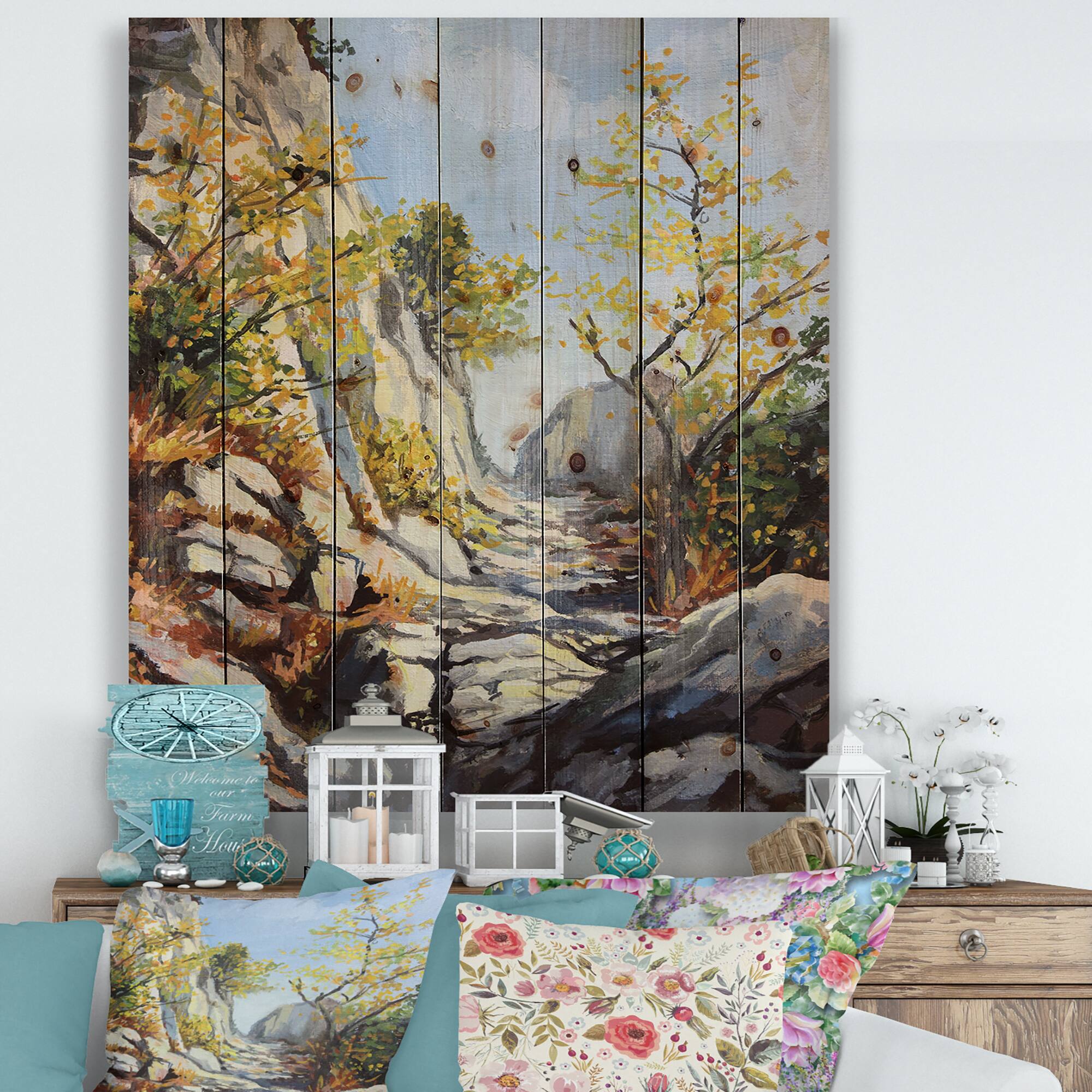 Designart - Marble Path In Autumn