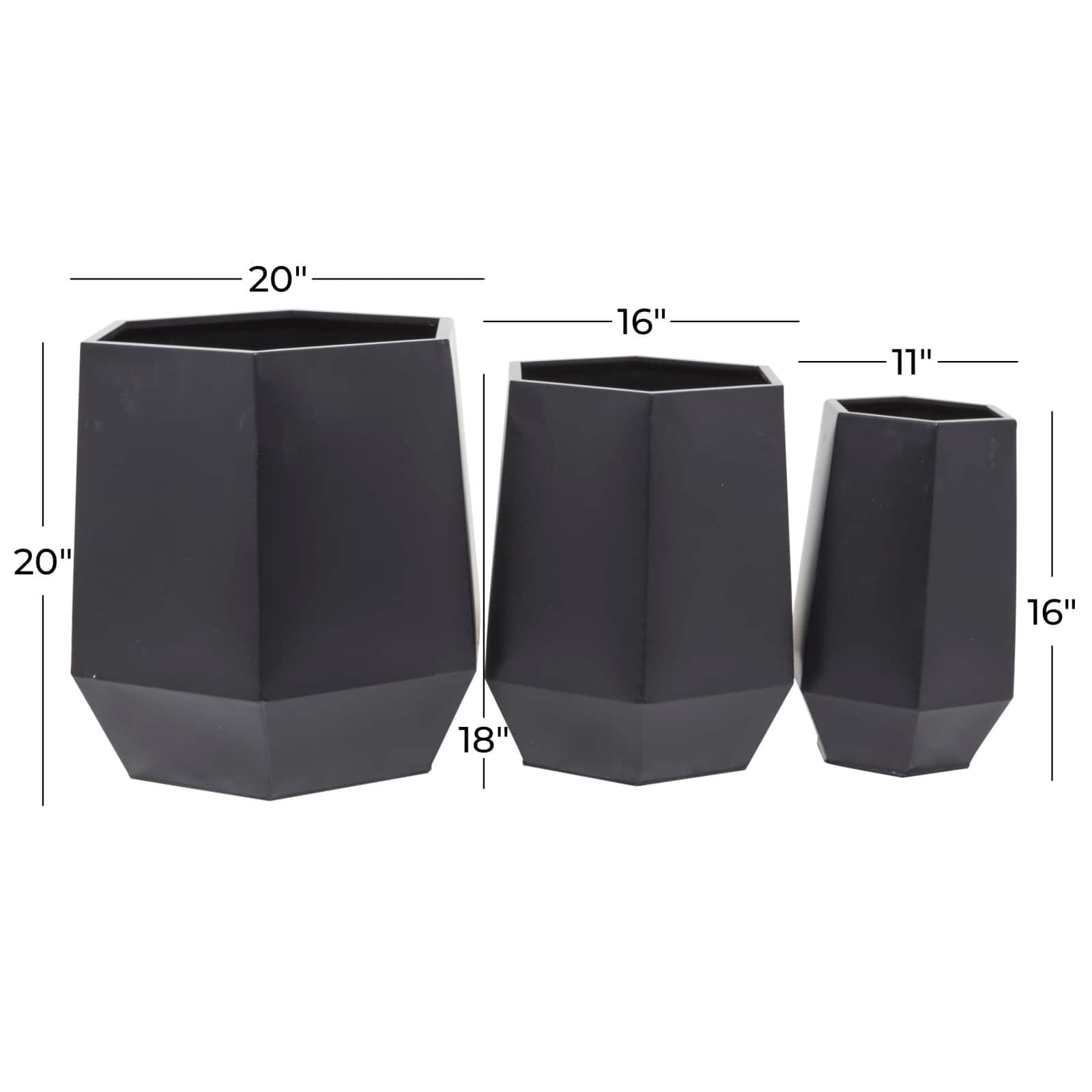 Modern Planter, Set of 3" 20", 16