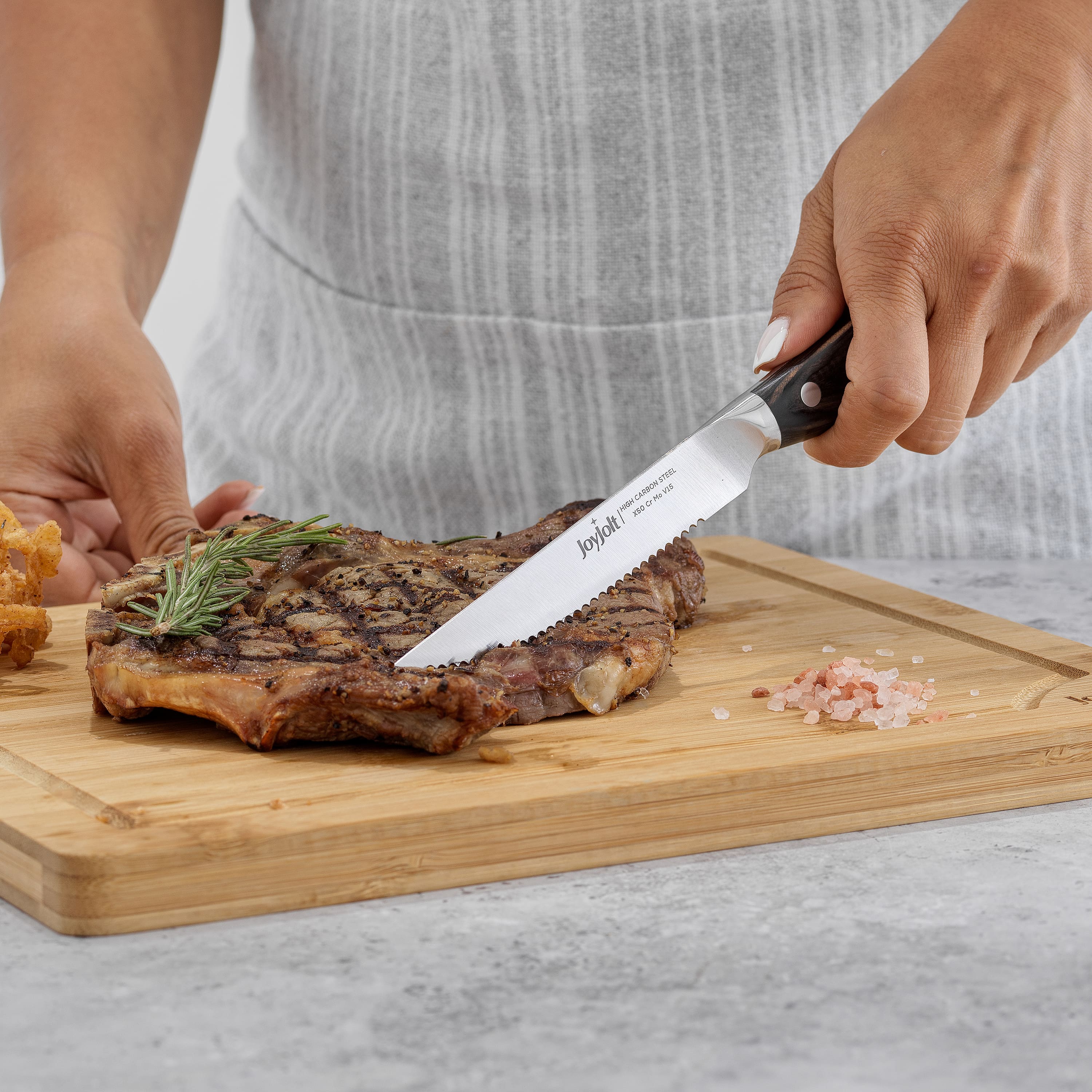 JoyJolt® 4-Piece High Carbon Steel Steak Knives