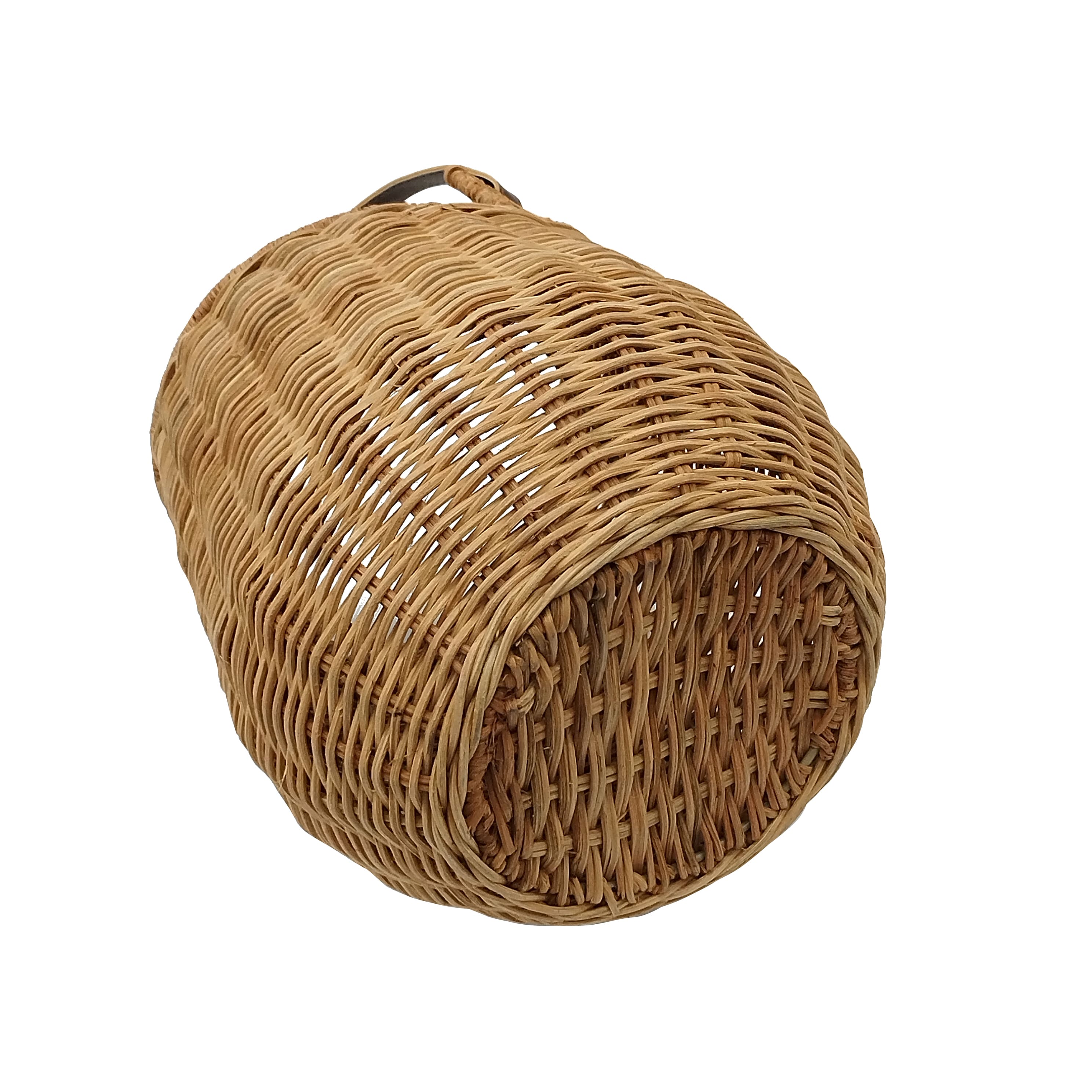 Rattan Woven Basket with Faux Leather Handle by Ashland®
