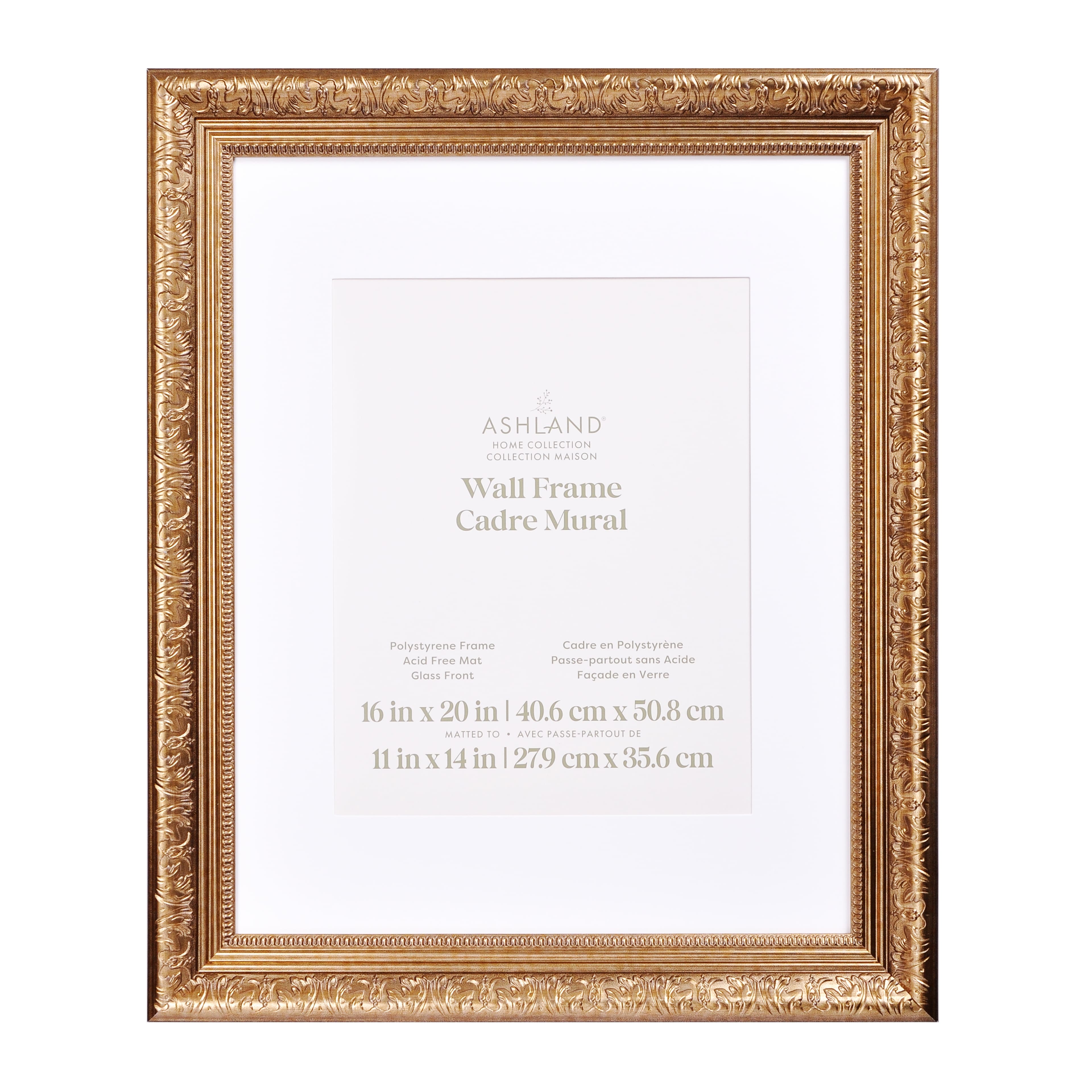 Home Gold Ornate Botanical Frame with Mat by Ashland®, Size: 8