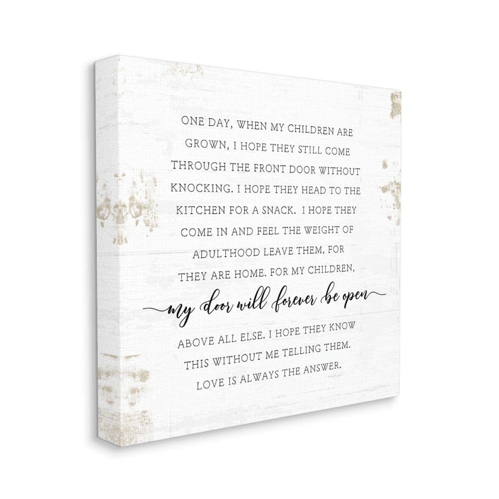 Stupell Industries When My Children Are Grown Text Homely Word Design Canvas Wall Art