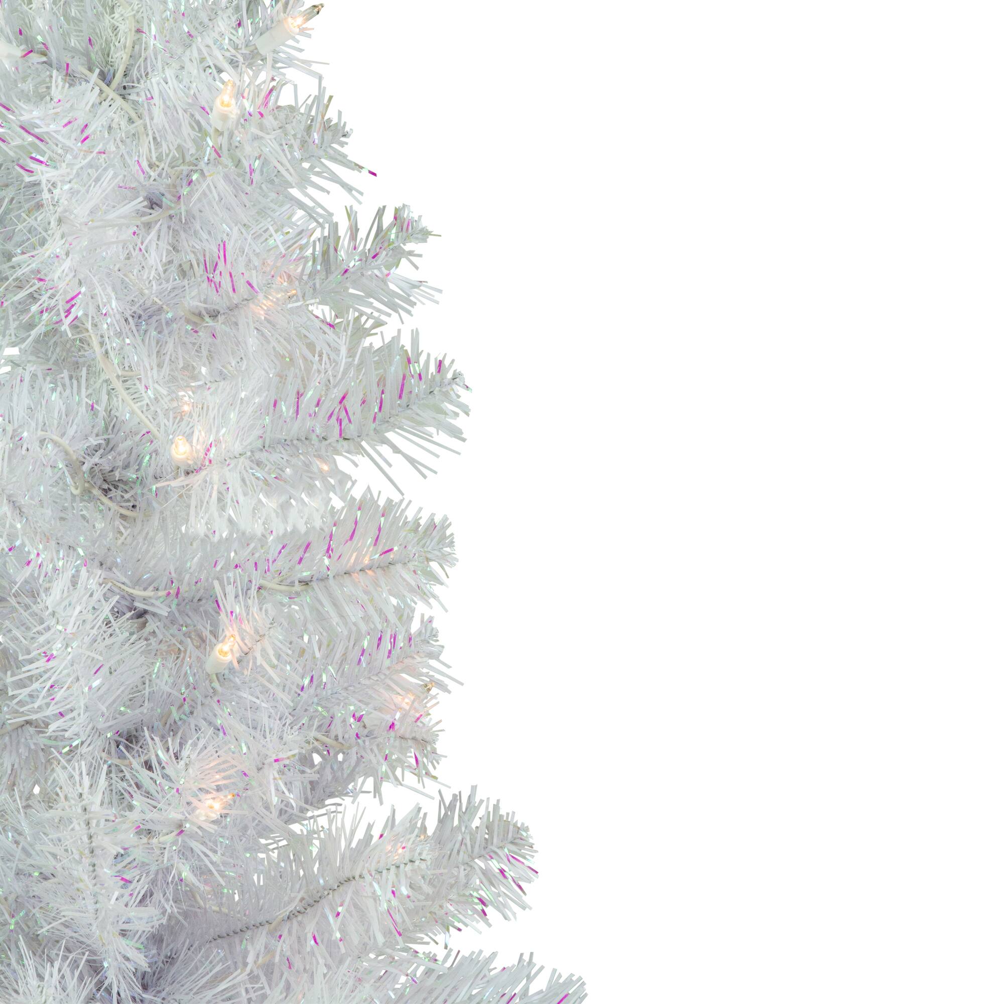 3ft. Pre-lit White Rockport Pine Artificial Christmas Tree, Clear Lights