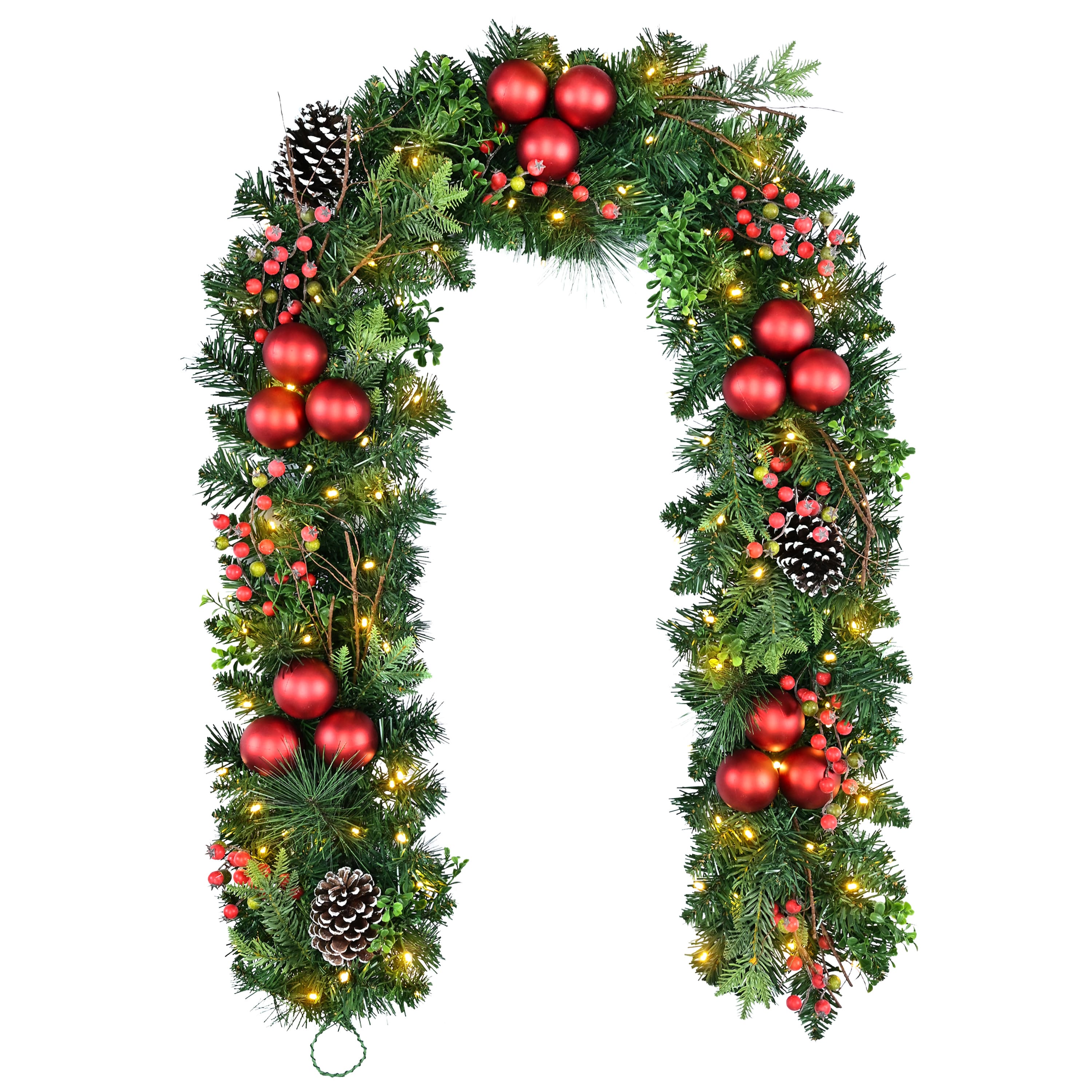 Puleo International 6Ft Pre-Lit Pine with Pinecones, Berries & Ornaments Artificial Christmas Garland in Green | 6 ft | Michaels®