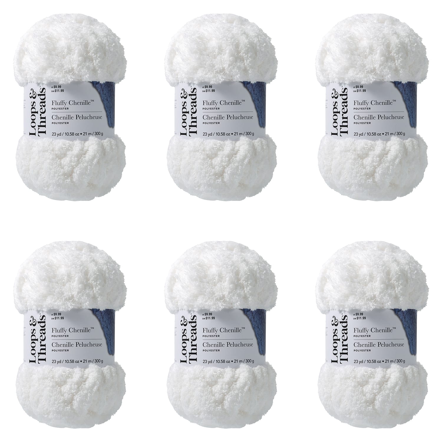 6 Pack: Fluffy Chenille™ Yarn by Loops & Threads®