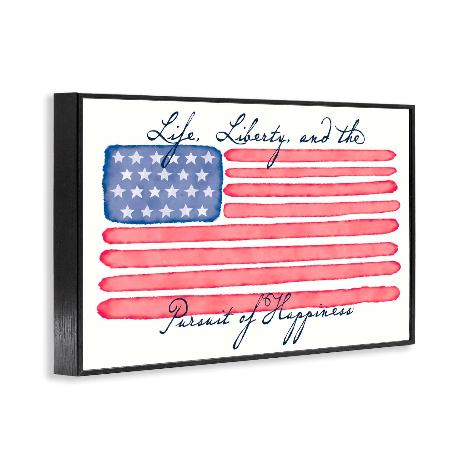 Stupell Industries All American Patriotic Phrase Framed Giclee Art