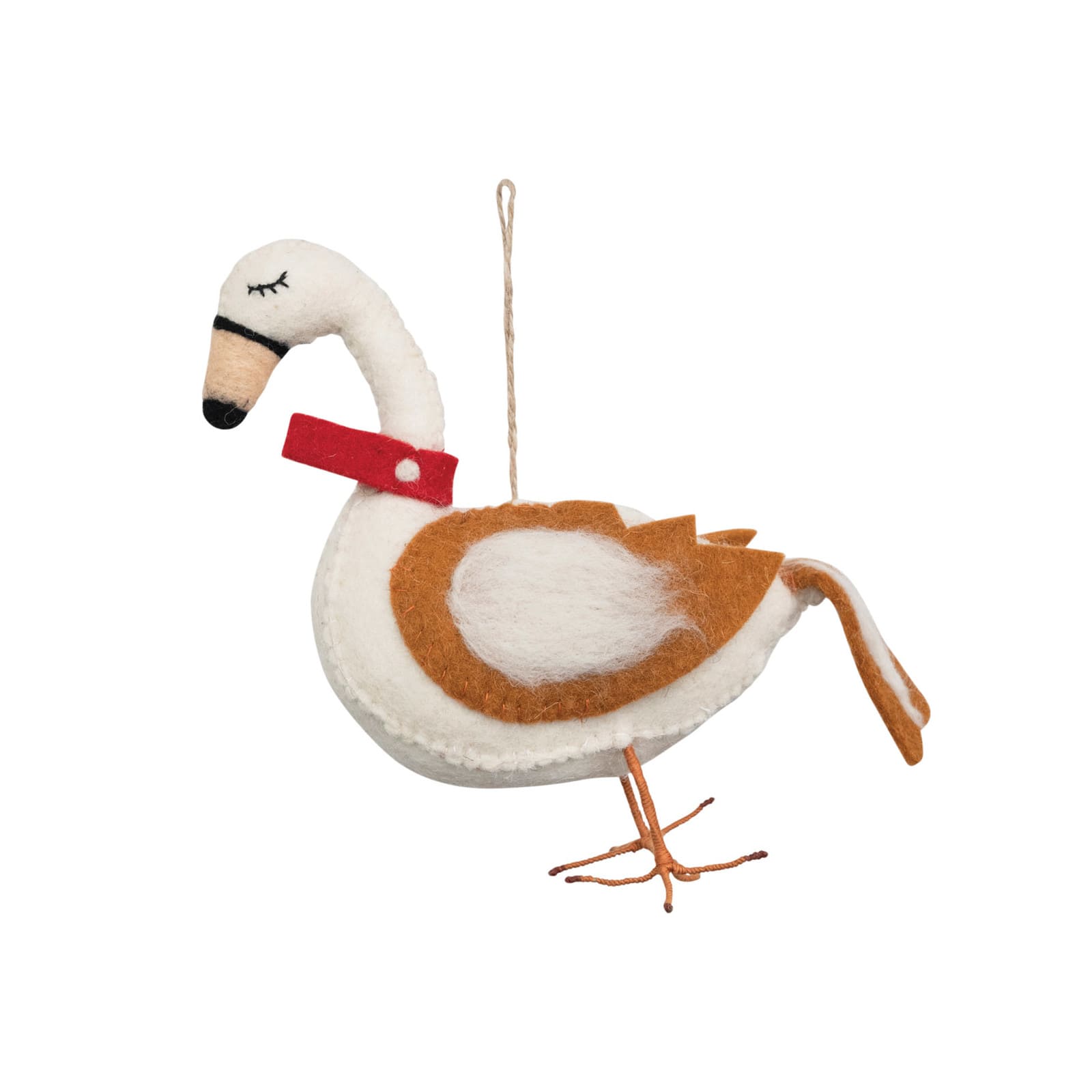 Hello Honey® 8.5" Multicolor Wool Felt Swan Ornament