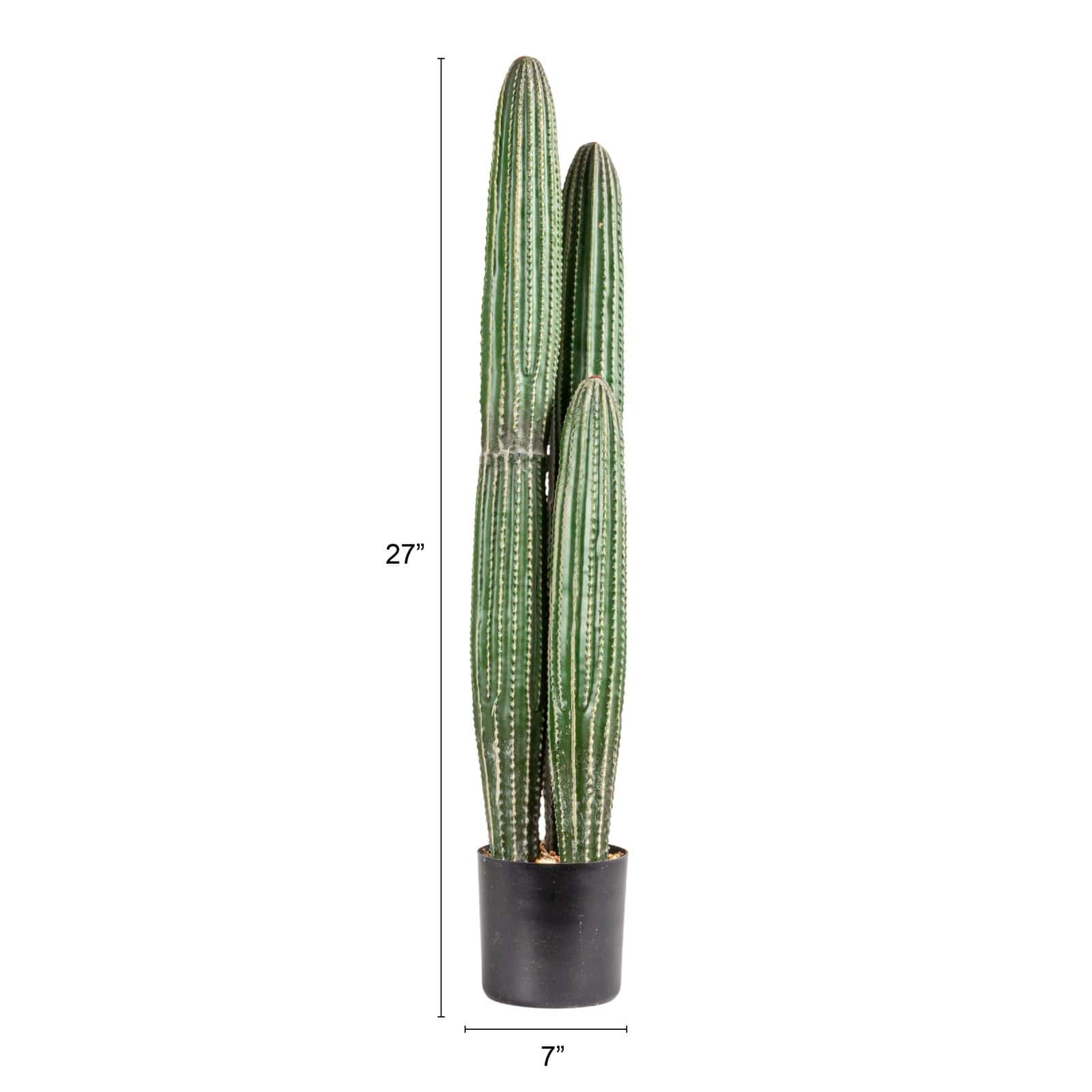 Hello Honey® Round Faux Green Pachycereus Cactus in Plastic Pot
