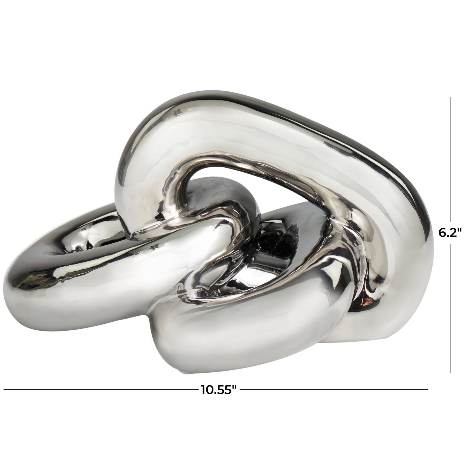 11" Ceramic 3-Link Chain Sculpture