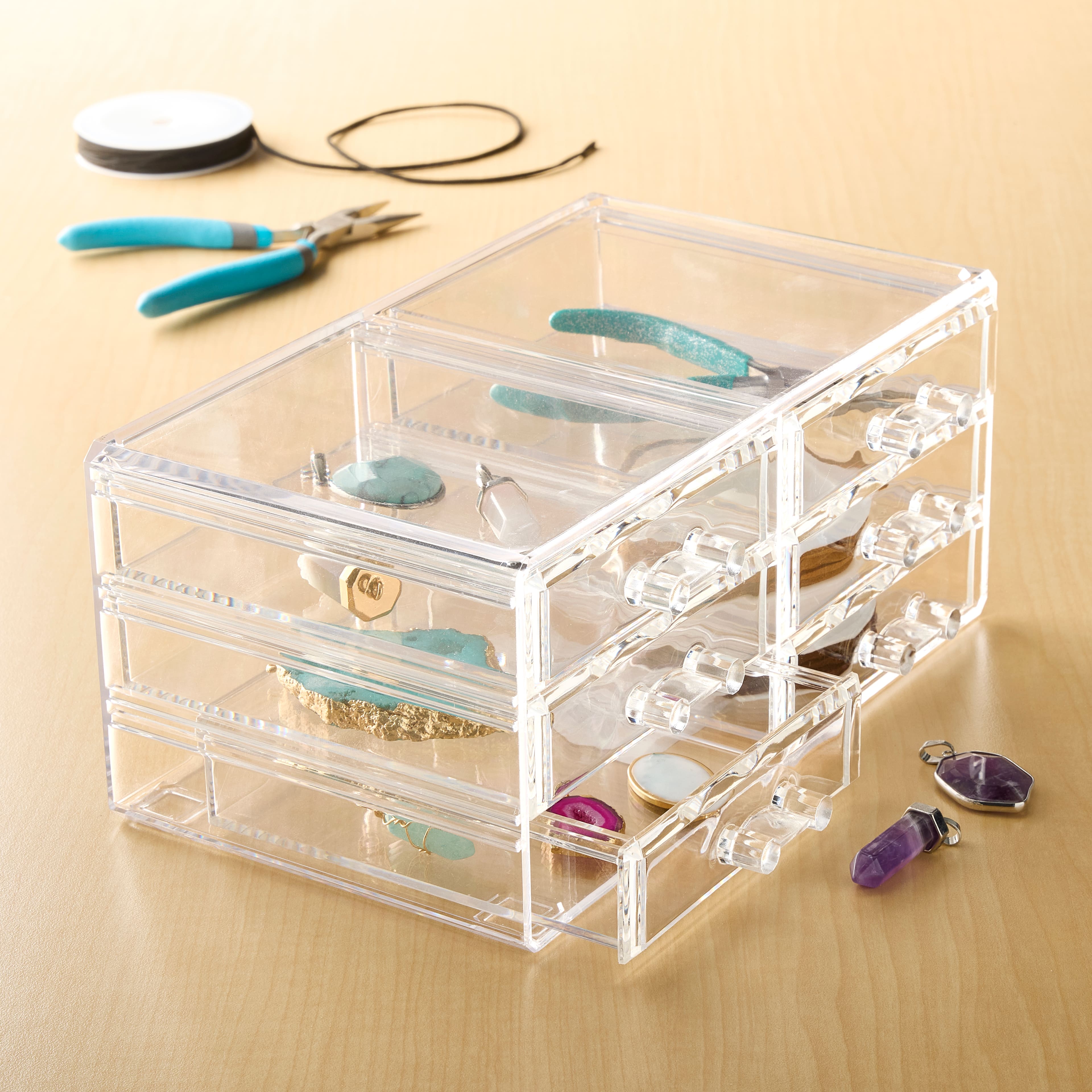 9" Clear Stackable 6-Drawer Jewelry Box by Bead Landing™