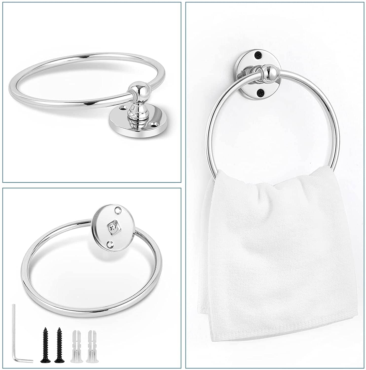 Stainless Steel Towel Ring & Toilet Paper Holder Set