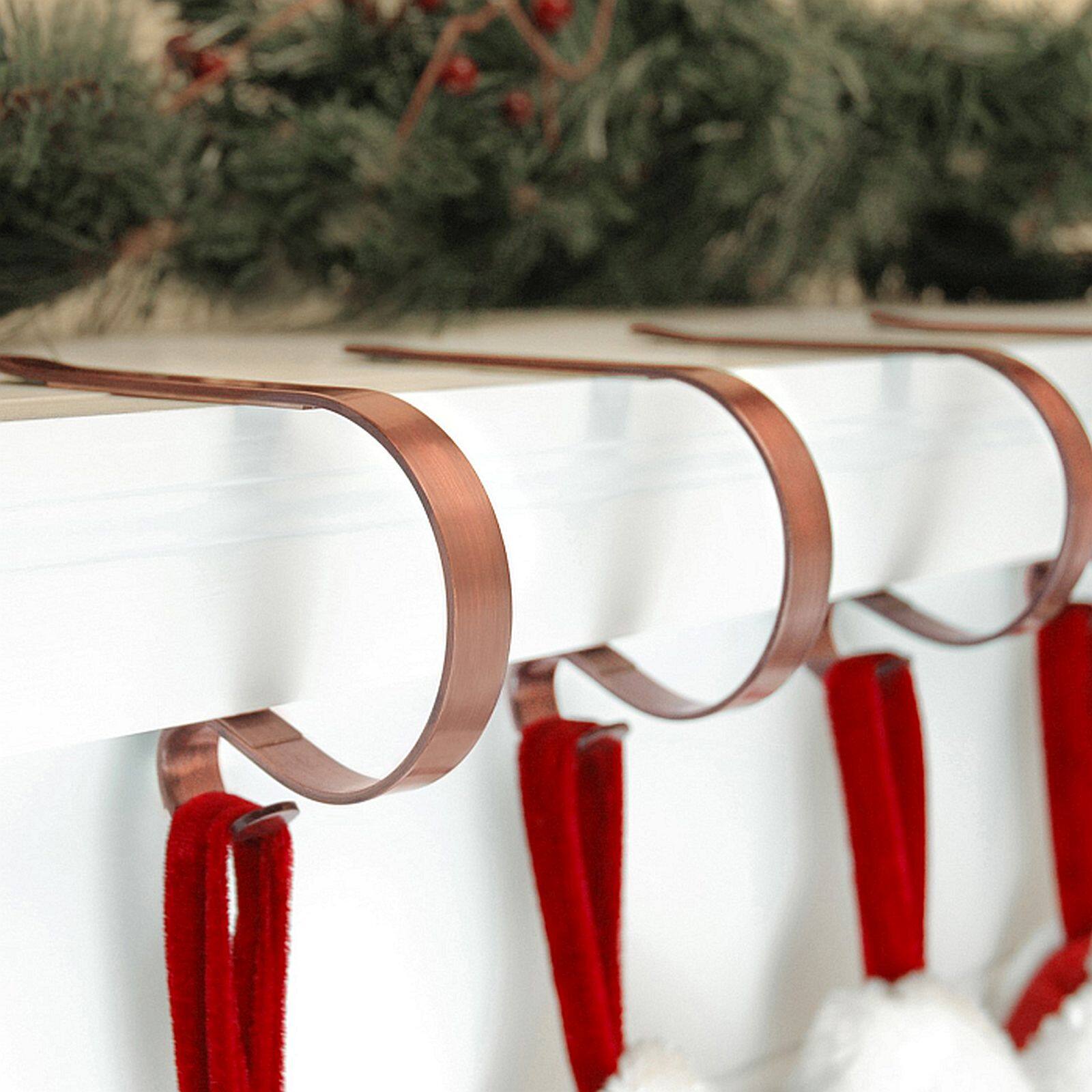 Original MantleClip® Brushed Copper Stocking Holders, 4ct.