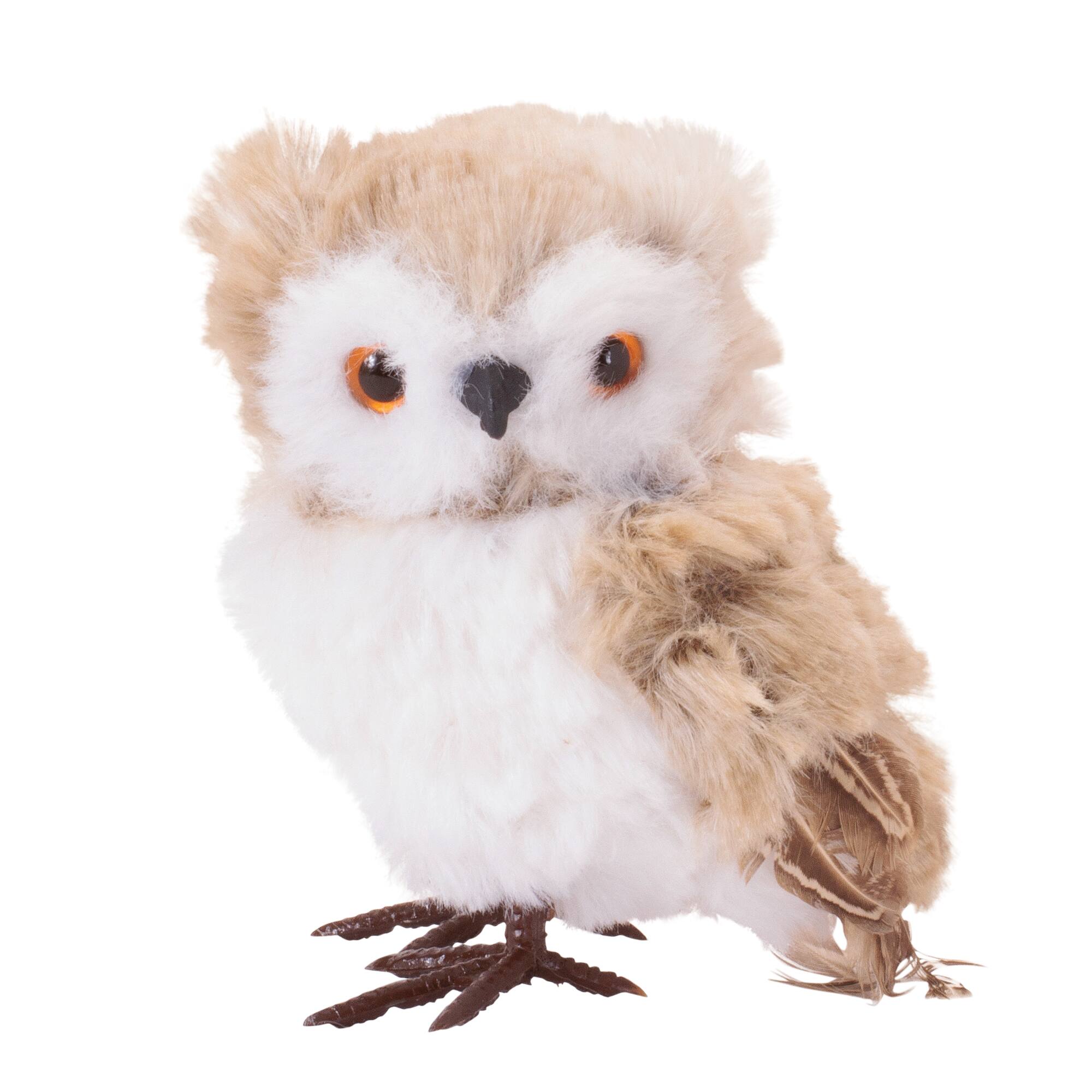 Melrose 4" Faux Fur Owls Shelf Sitter Set