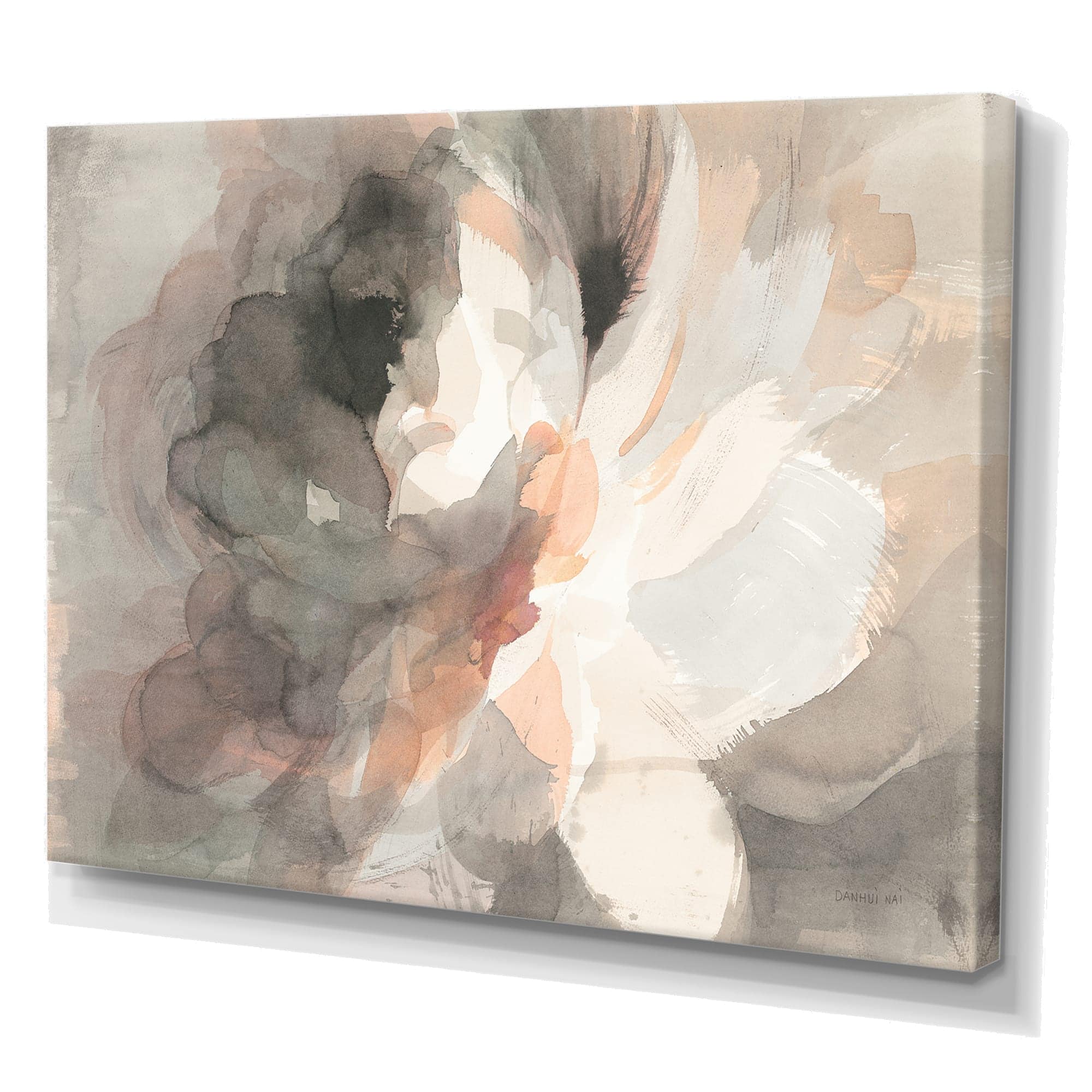 Designart - Abstract Peony Grey