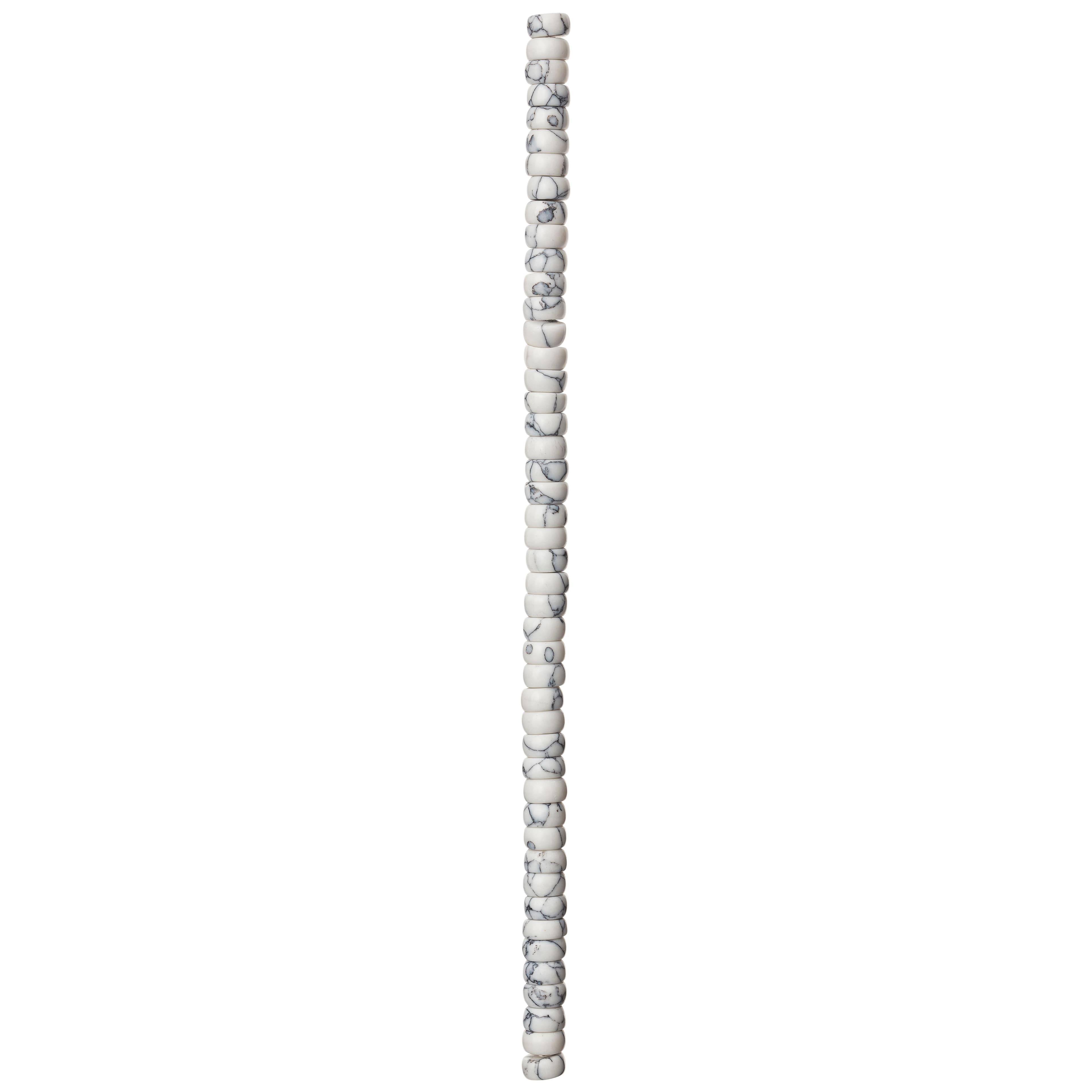 White Howlite Rondel Beads by Bead Landing®, 6mm 
