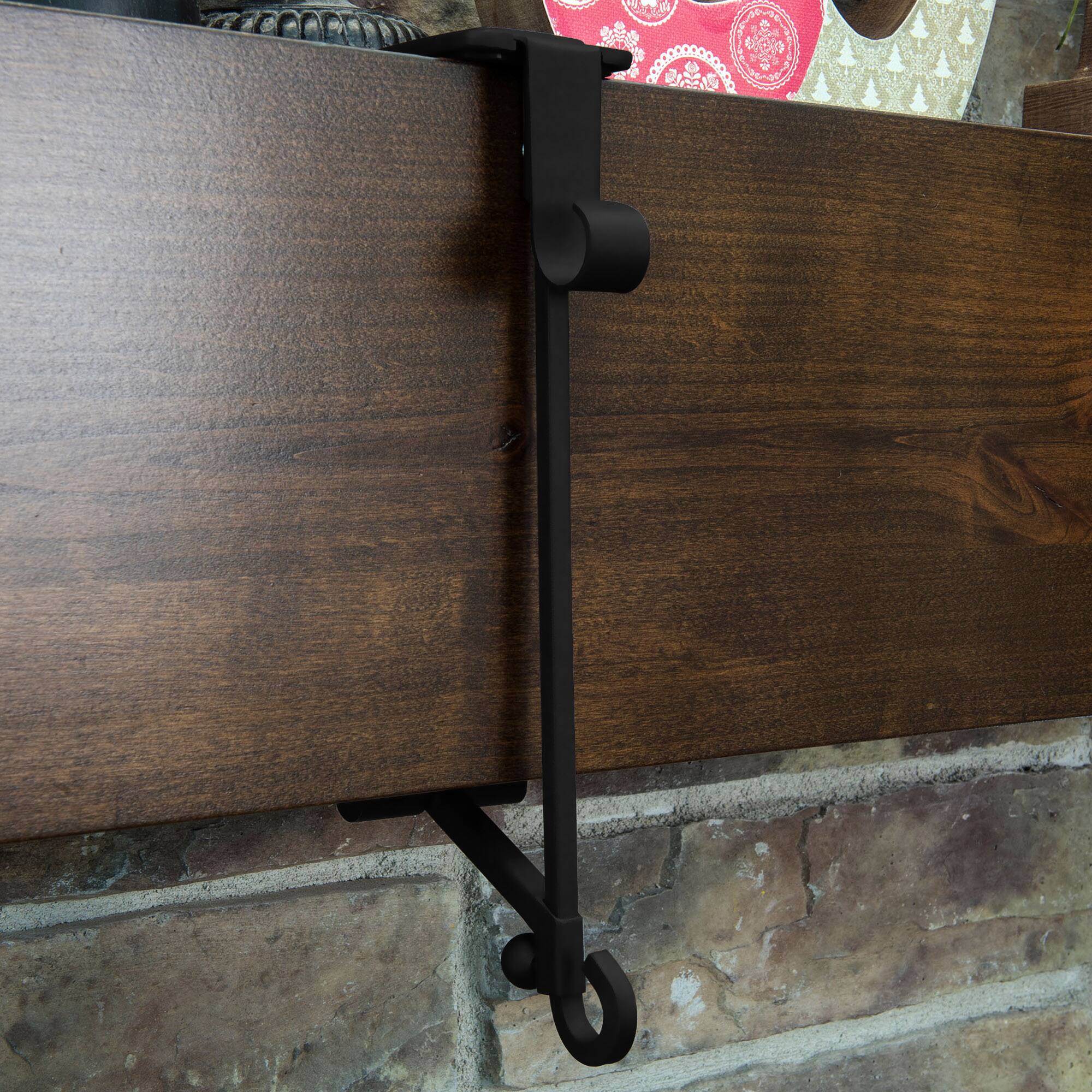 Black Mantel Garland & Christmas Stocking Holder, 3ct.