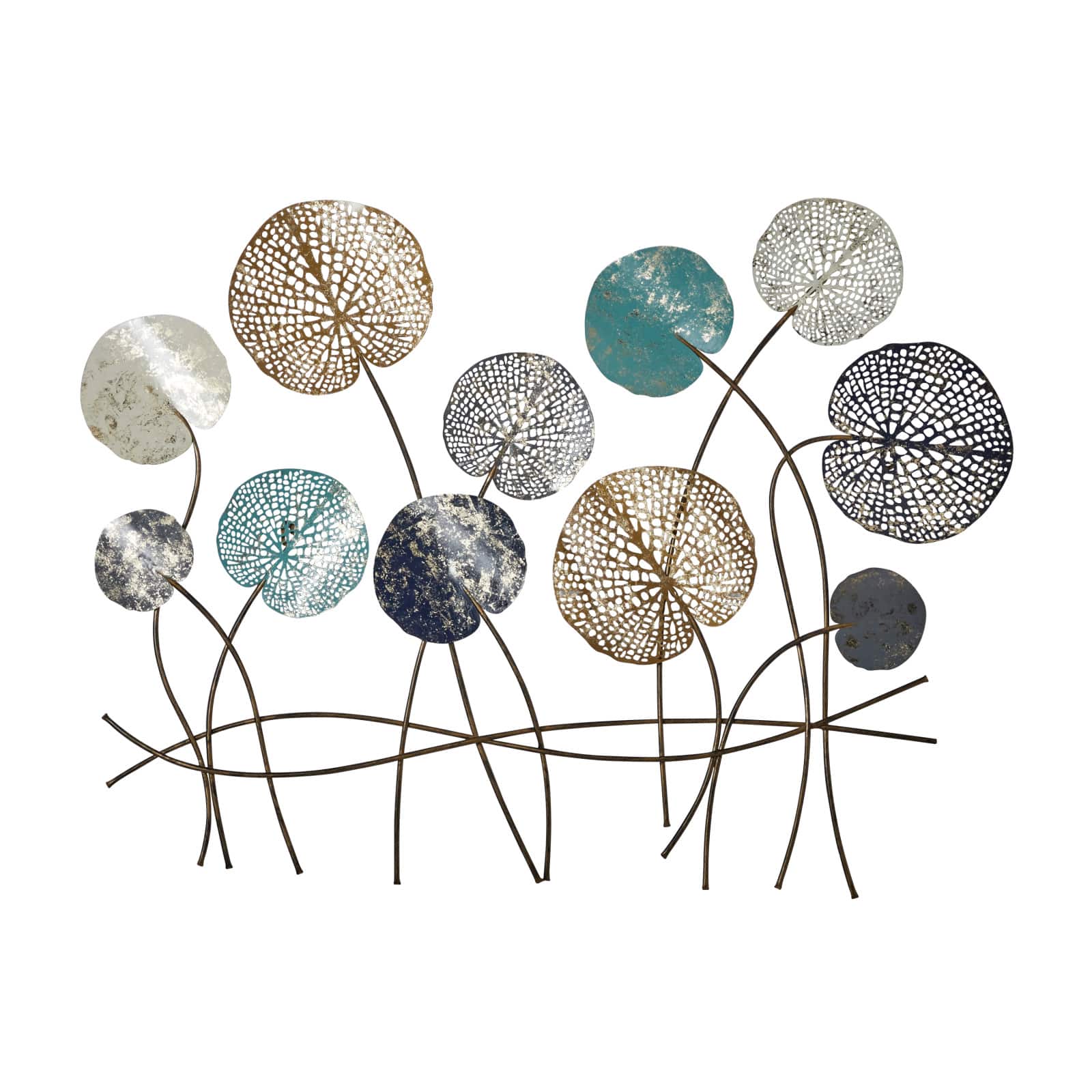 38" Multicolored Modern Iron Wall Décor