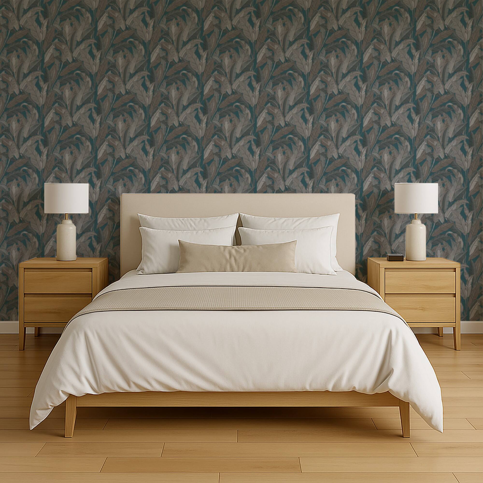 Designs Direct Embroidered Tropical Foliage Wallpaper