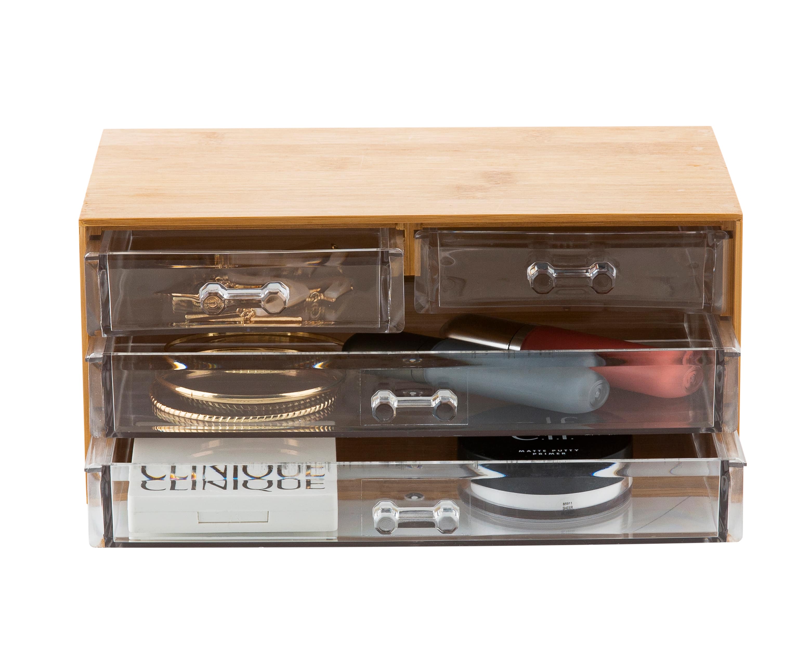 Simplify Bamboo 3-Tier Cosmetic & Jewelry Chest