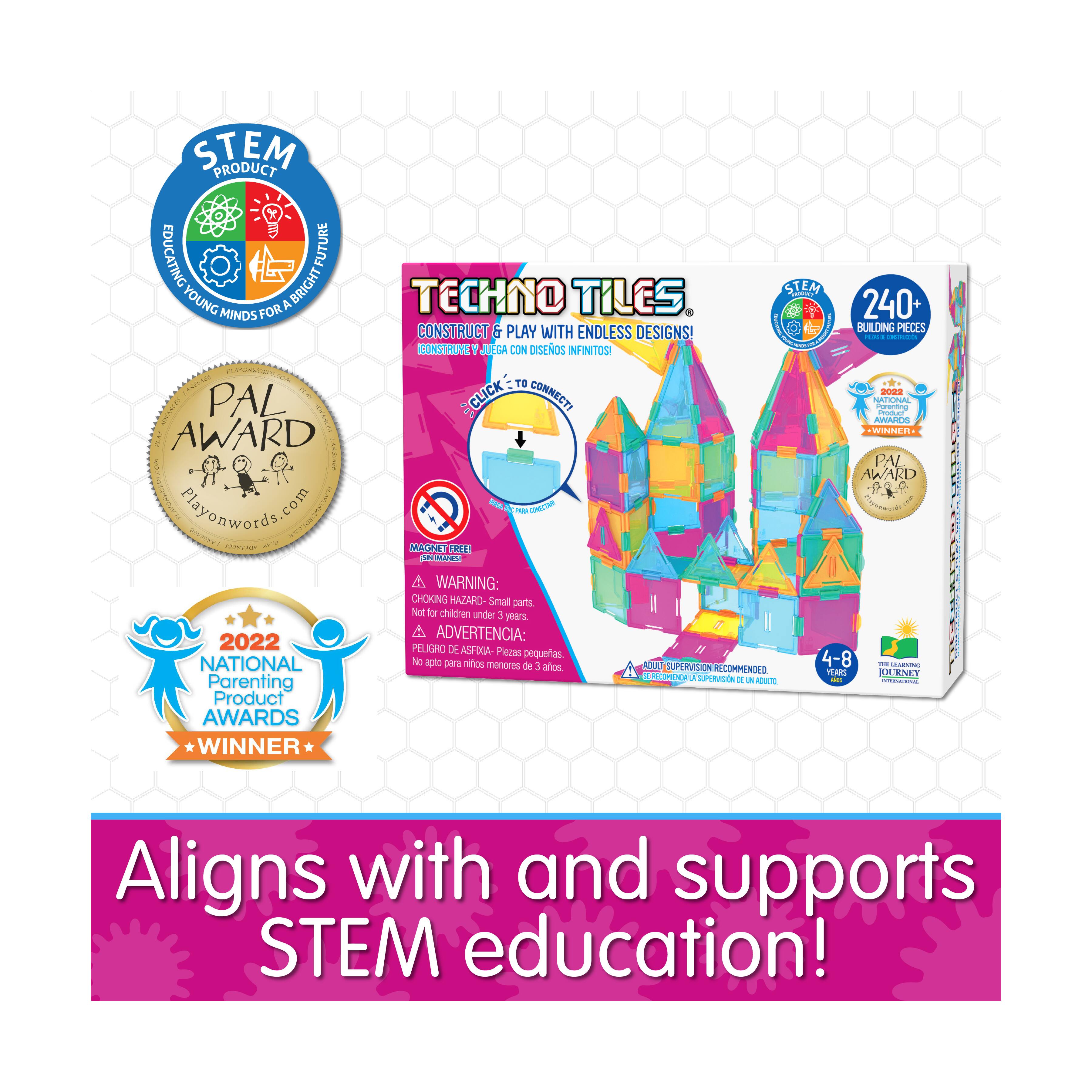 Techno Tiles - Geometric Snap & Build Tiles: Pastel Colors: 240+ Pcs