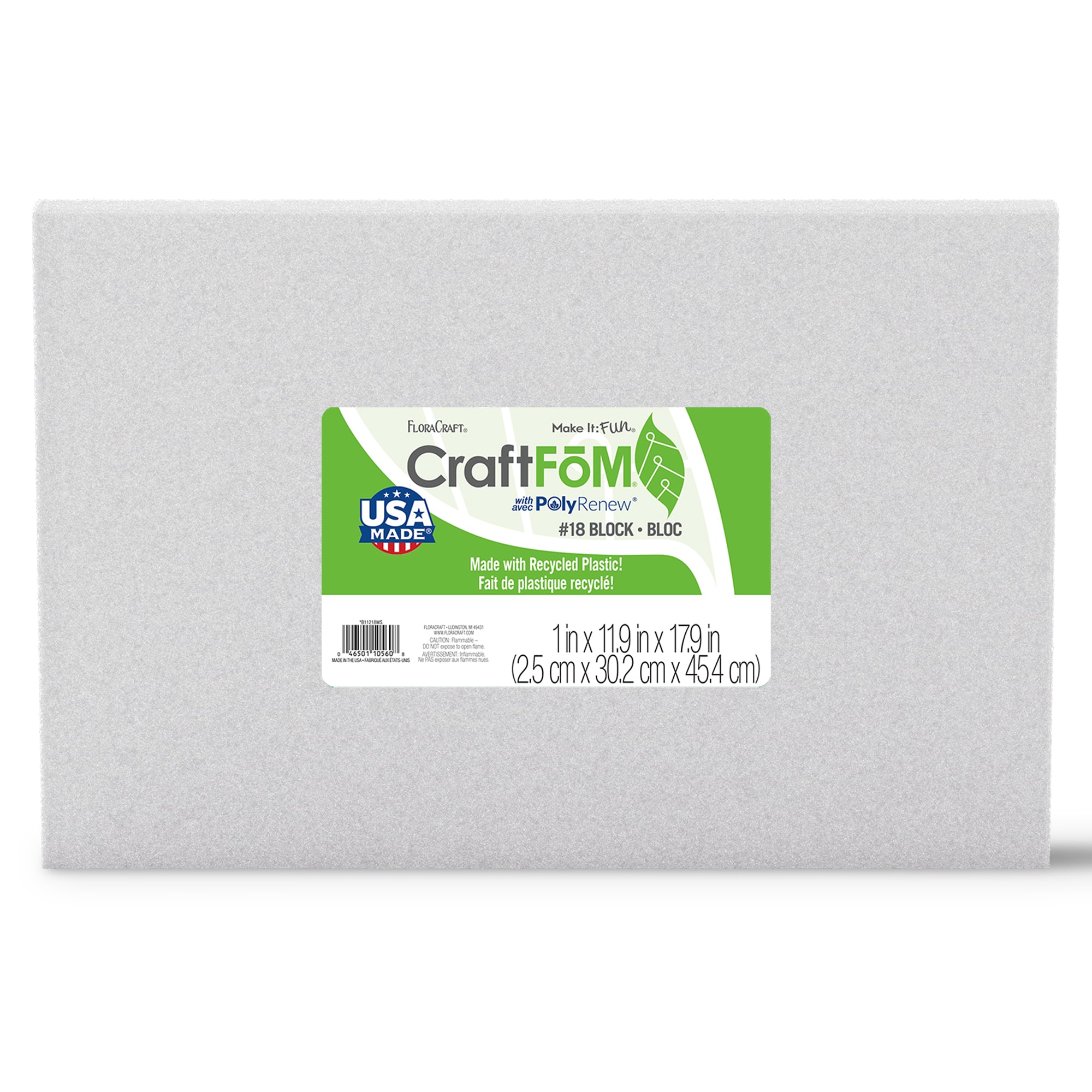 16 Pack: FloraCraft® CraftFōM Block White, 1" x 11.9" x 17.9"