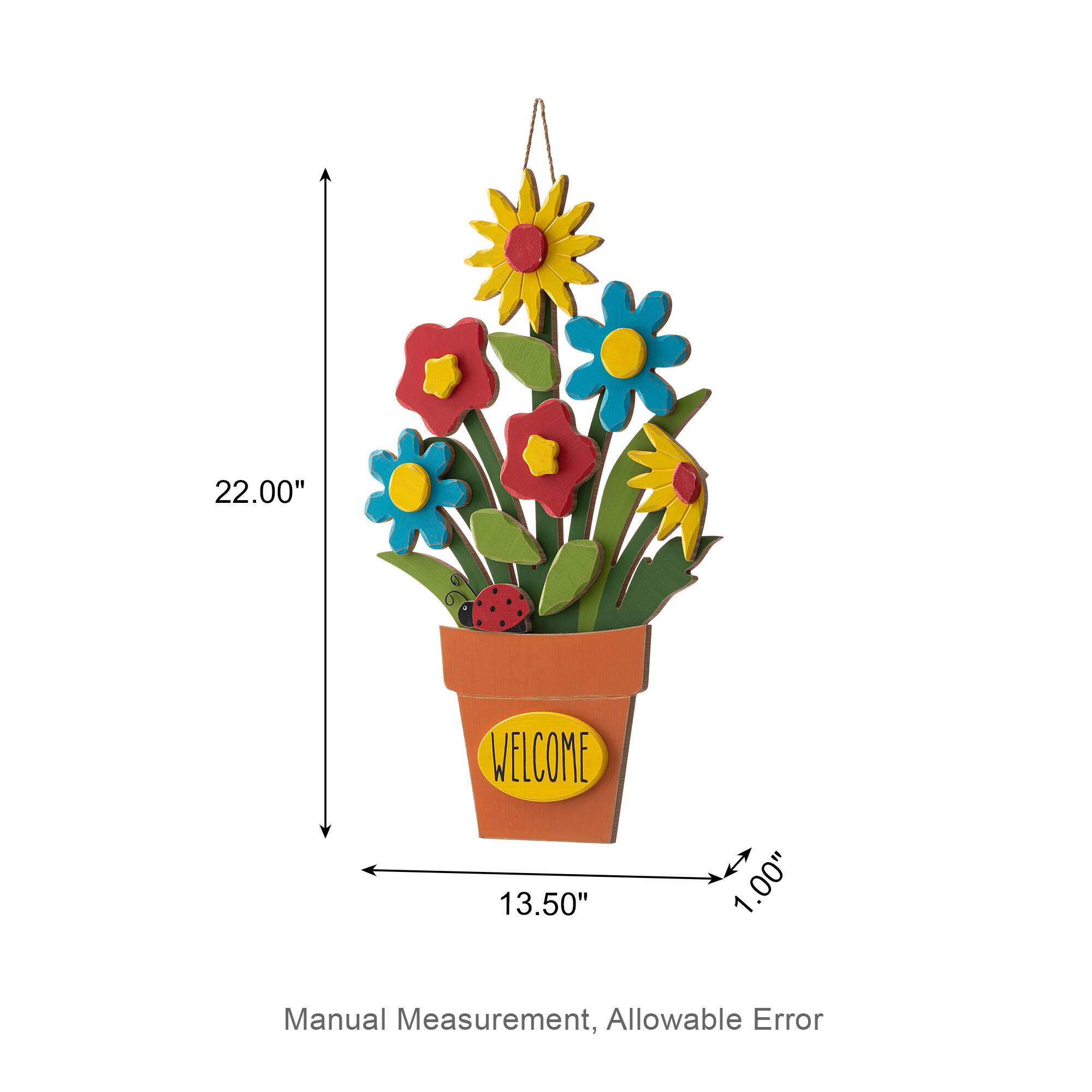 Glitzhome® 22" Wooden Blooming Flowers Wall Décor