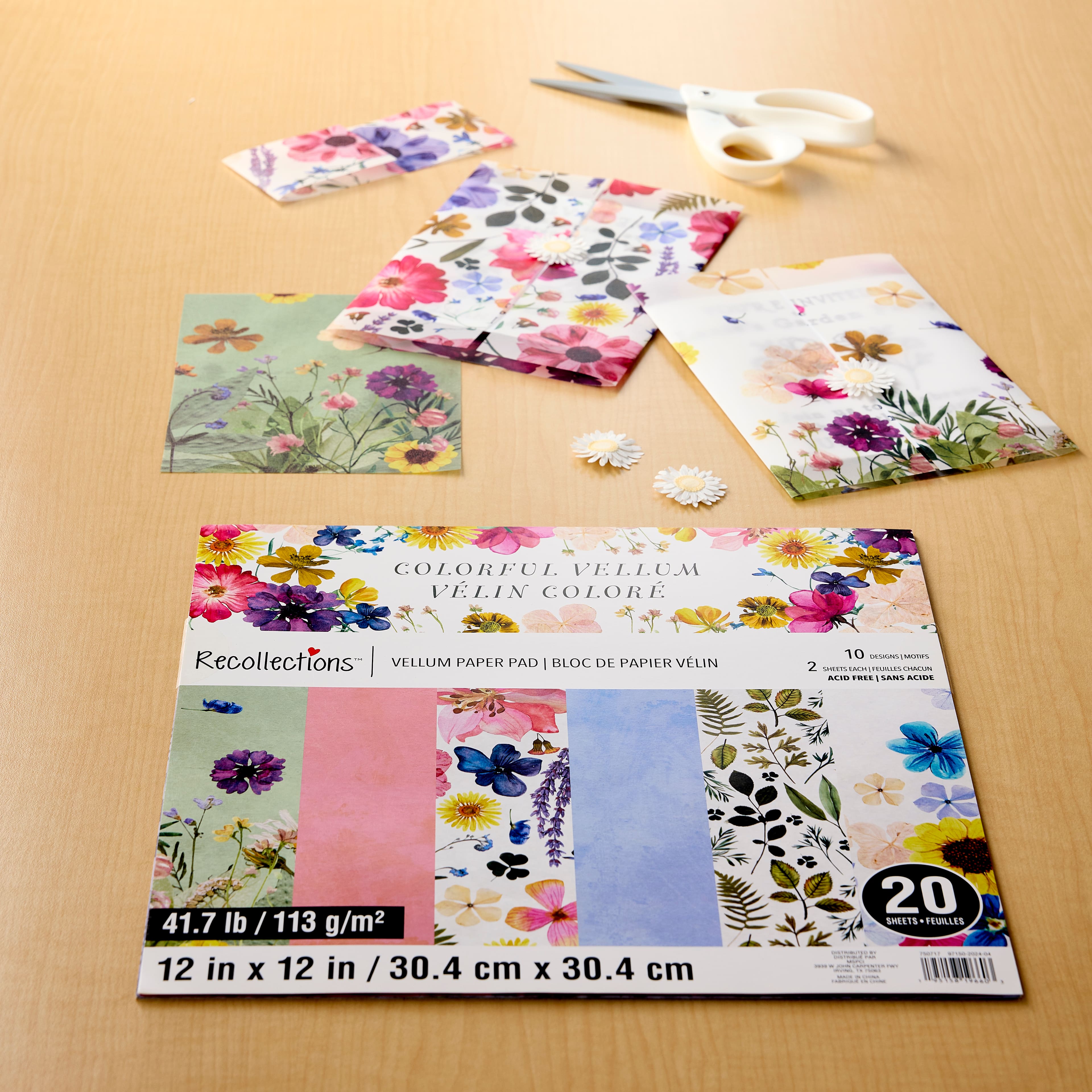 12" x 12" Colorful Vellum Paper Pad by Recollections™, 20 Sheets