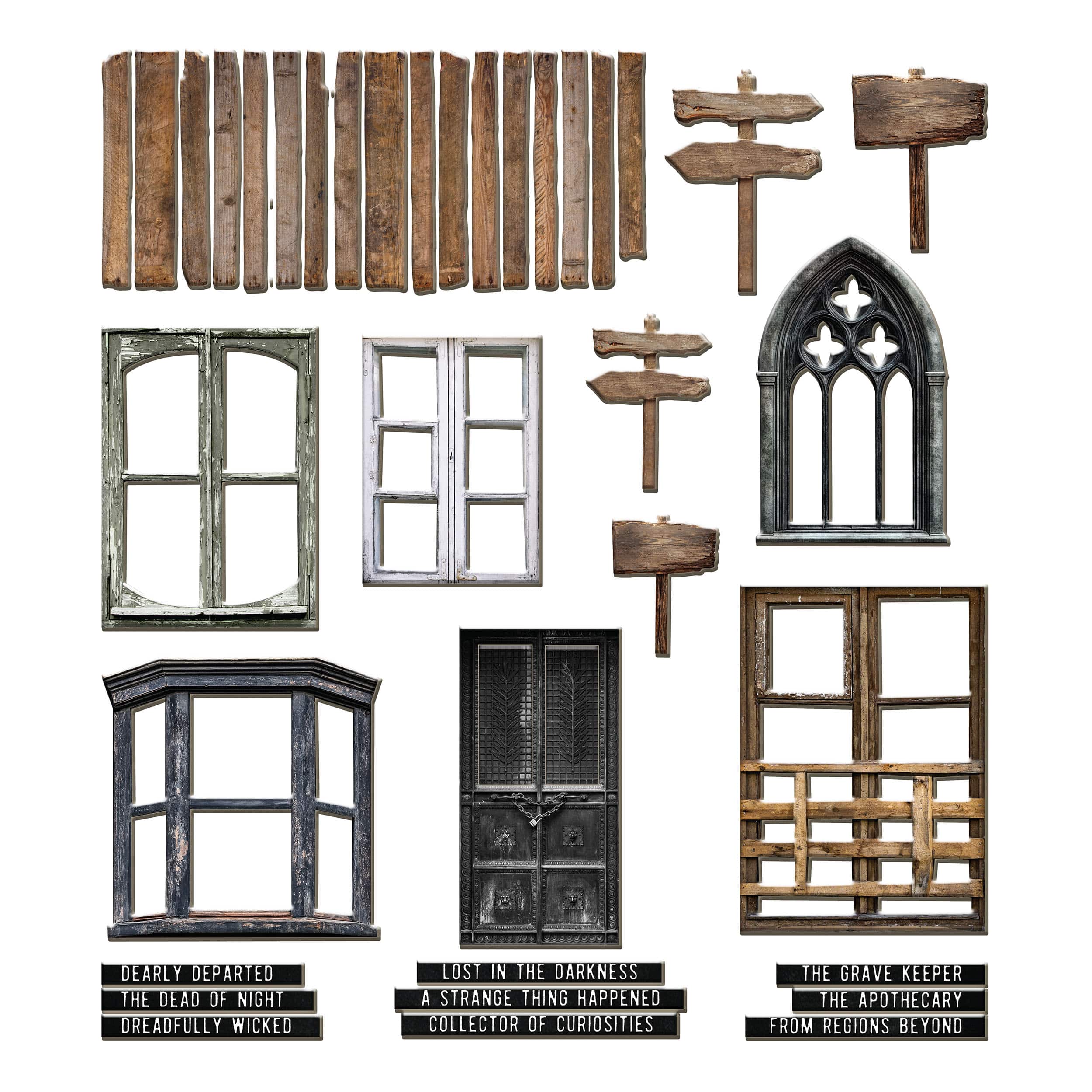 Tim Holtz® Idea-Ology Halloween Baseboards, Doors, Signs & Window Frames