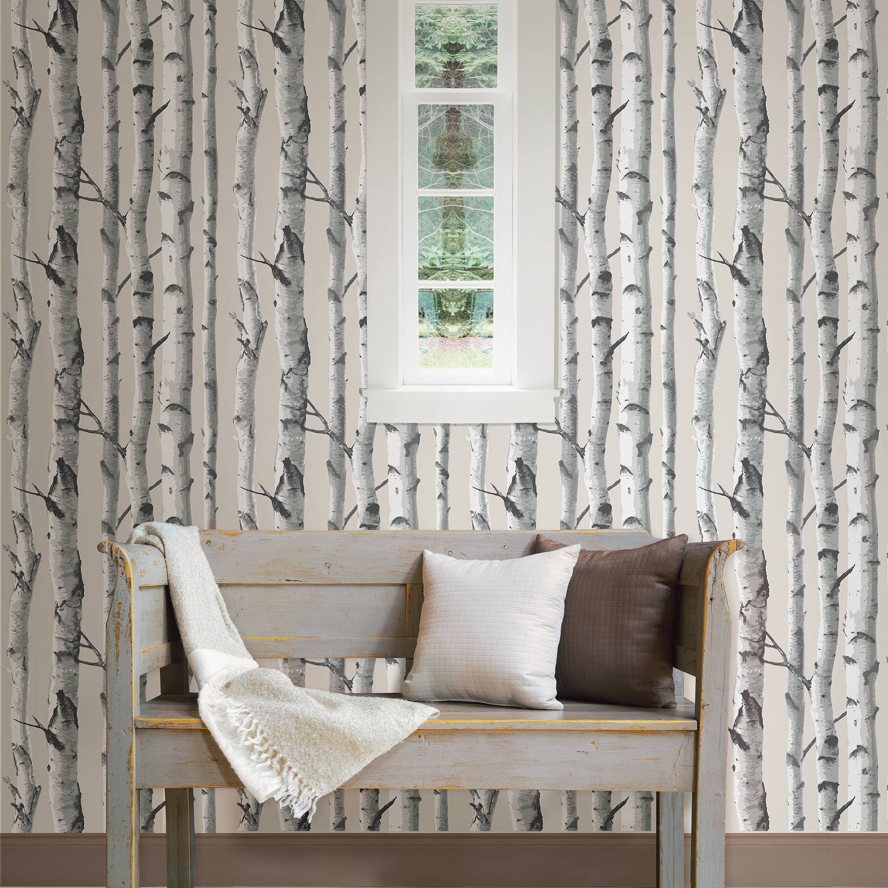 NuWallpaper Birch Tree Peel & Stick Wallpaper