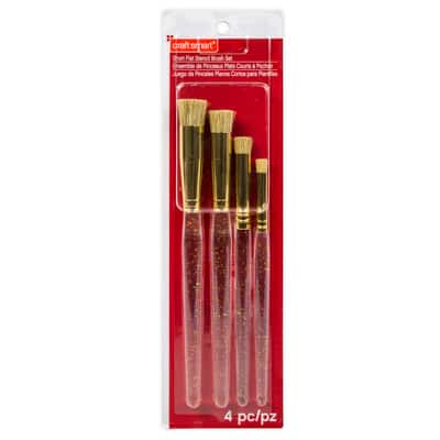 Short Flat Stencil Brush Set by Craft Smart®, 4 Pack image