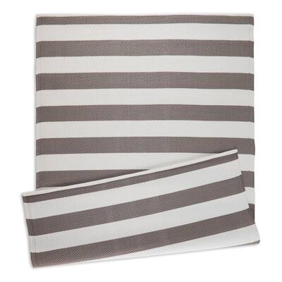 DII® Stone & White Rugby Stripe Outdoor Rug, 4ft. x 6ft. | Michaels