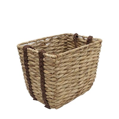 Small Water Hyacinth with Braided Leather Handles by Ashland