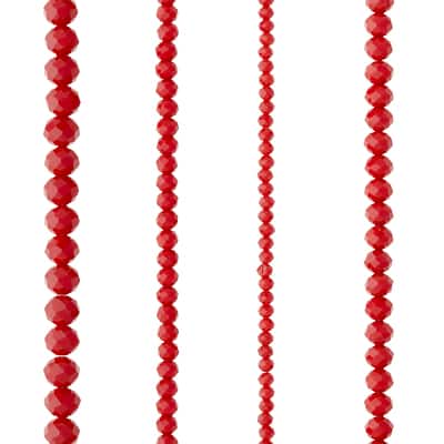 Red Faceted Glass Rondelle Beads by Bead Landing™ image