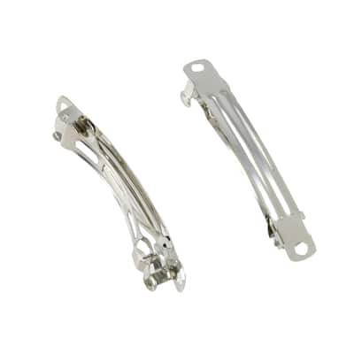 Bead Landing™ Rhodium Hair Barrette, 2 1/4" image