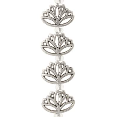 Silver Metal Lotus Beads, 16mm by Bead Landing™ image